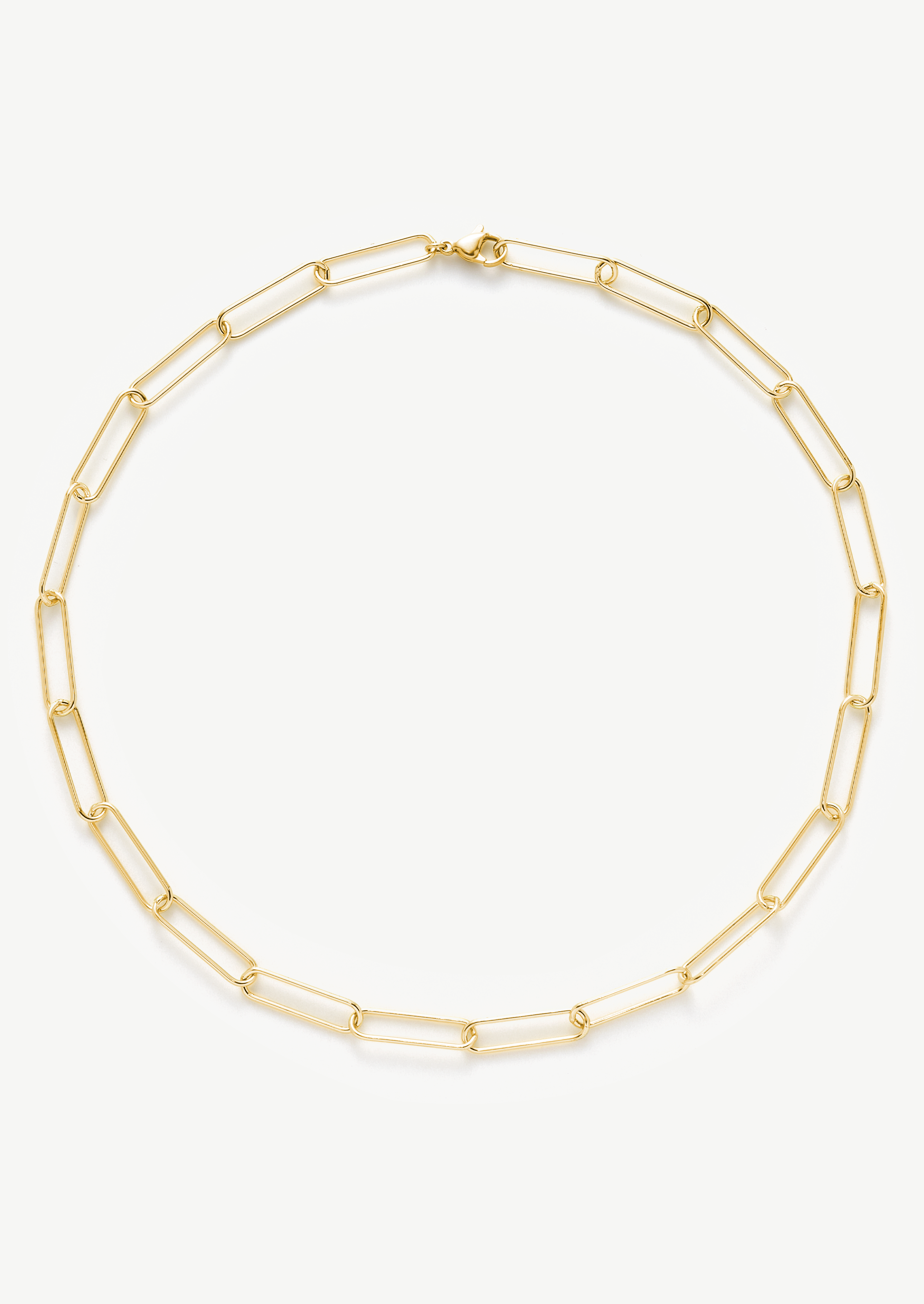 Gold Plated Paperclip Chain Necklace
