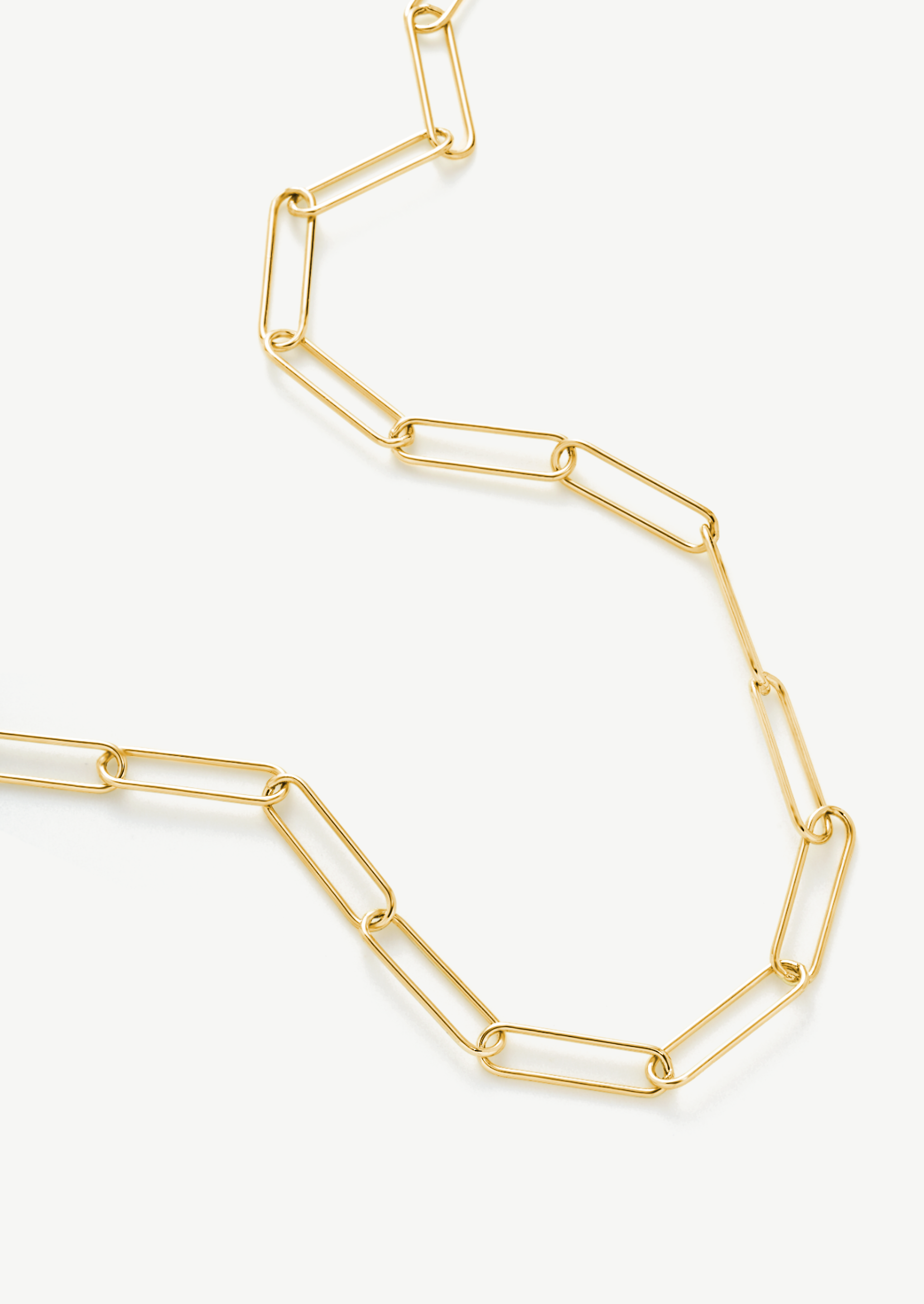 Gold Plated Paperclip Chain Necklace