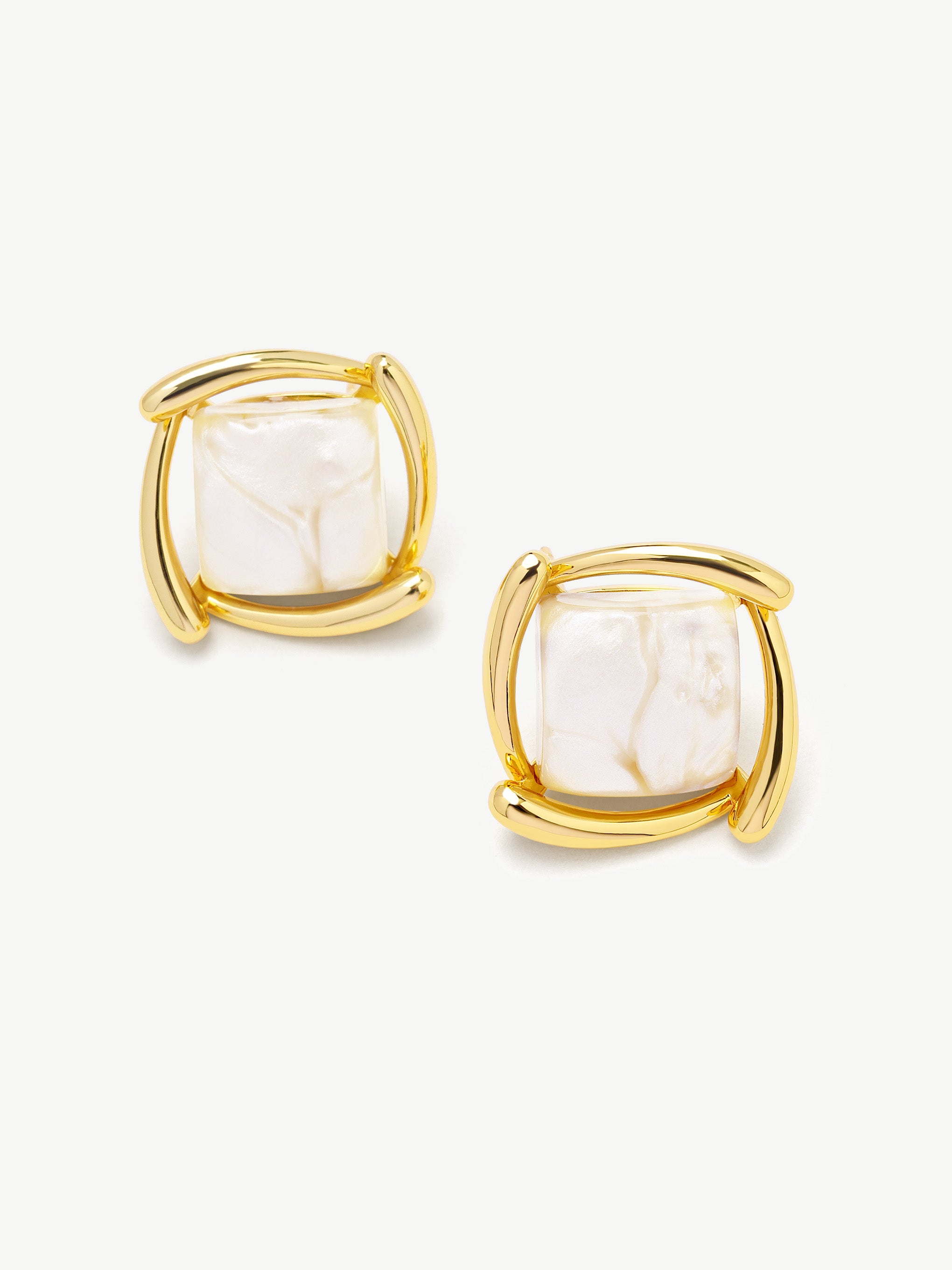 Square Swirl Stud Earrings