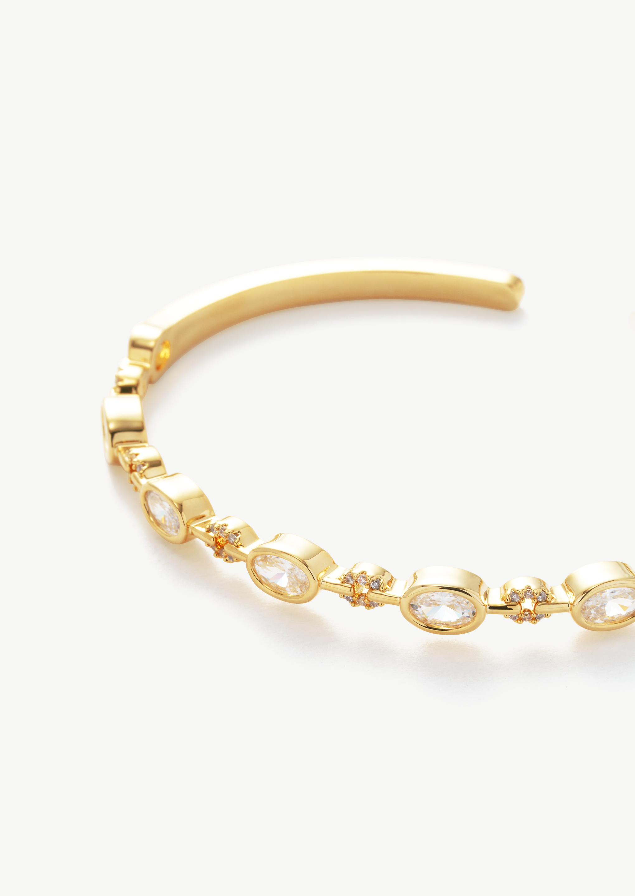 Oval Gemstone Cuff Bracelet