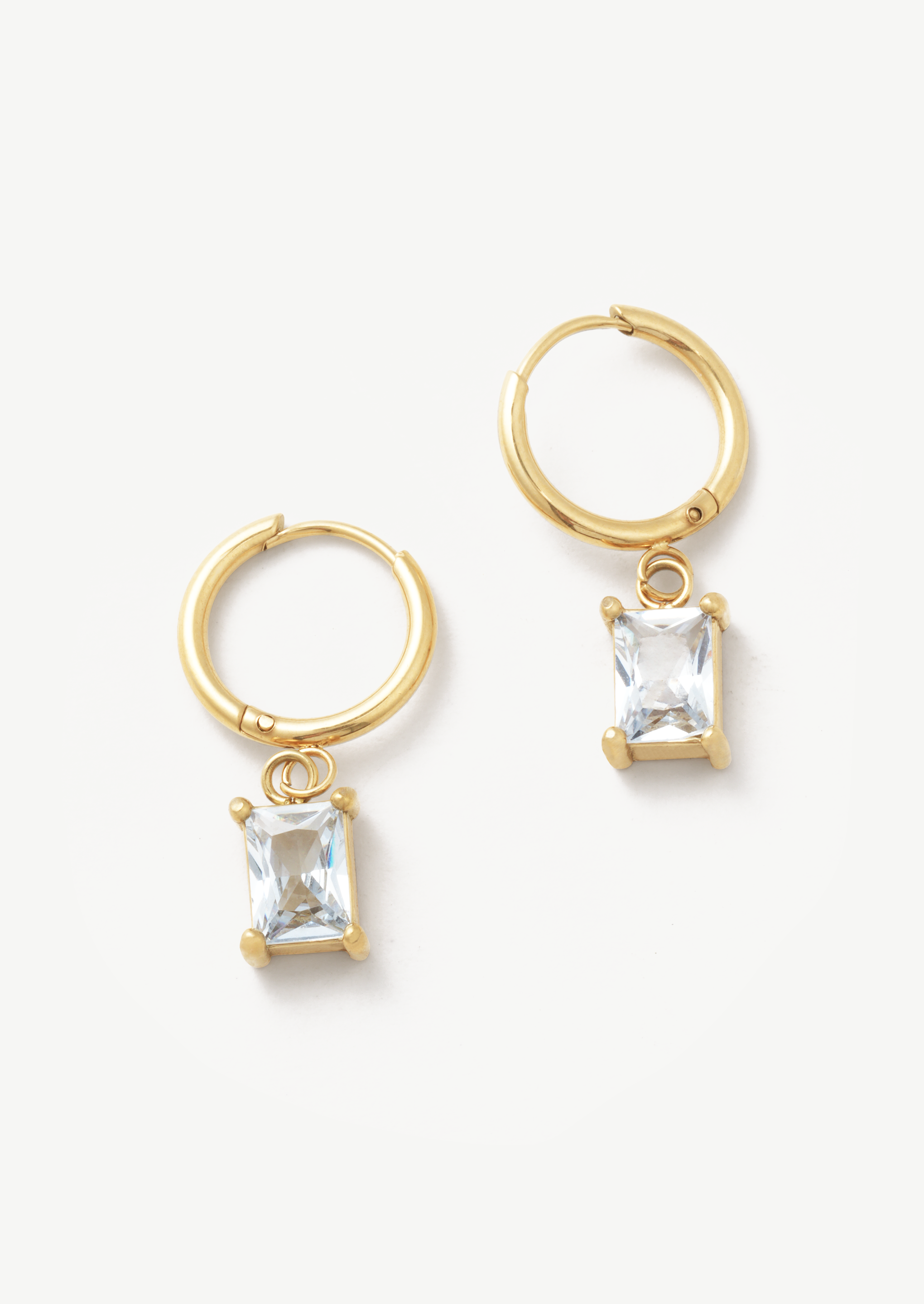 Square Charm Hoop Earrings
