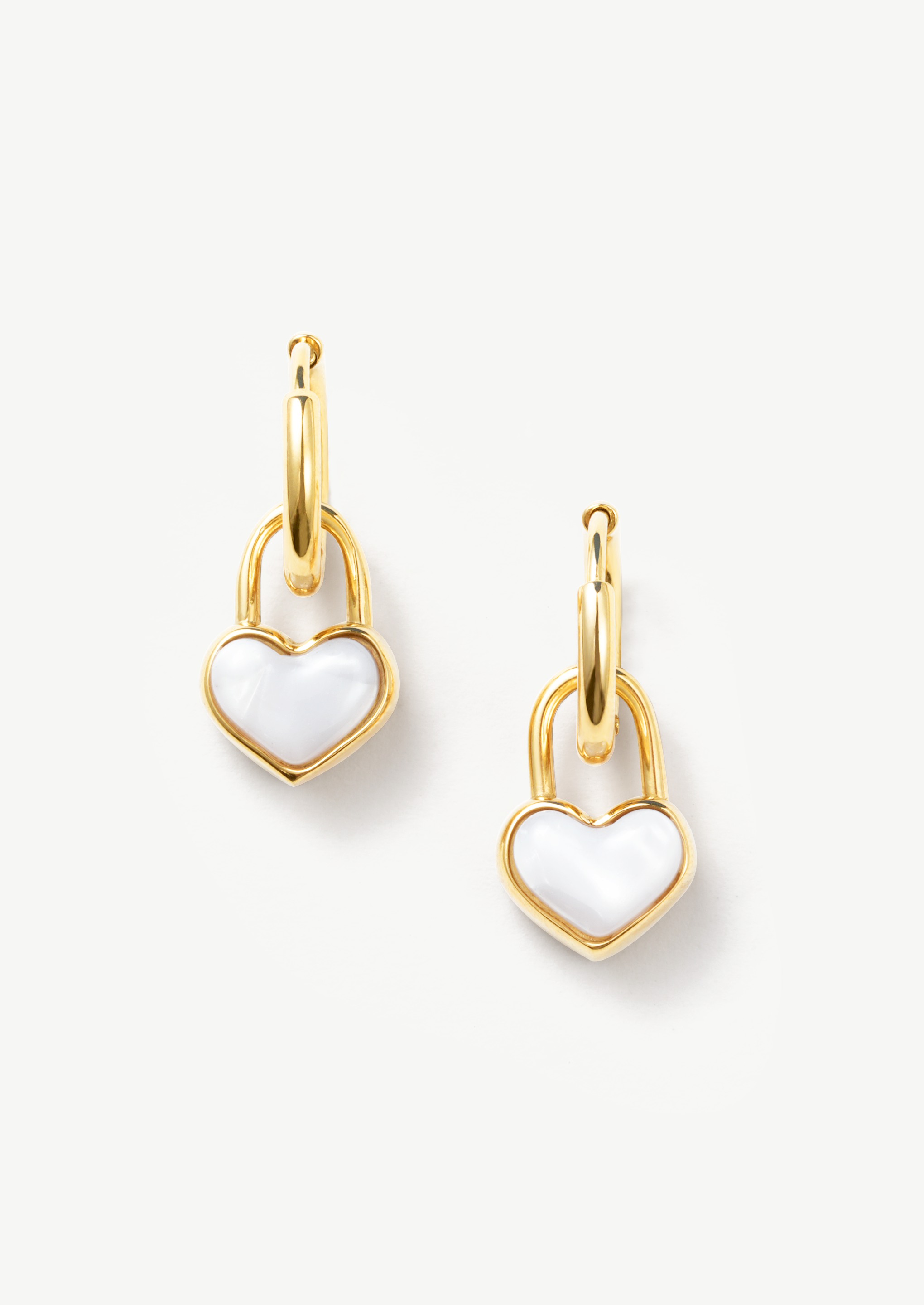 Shell Heart Hoop Earrings