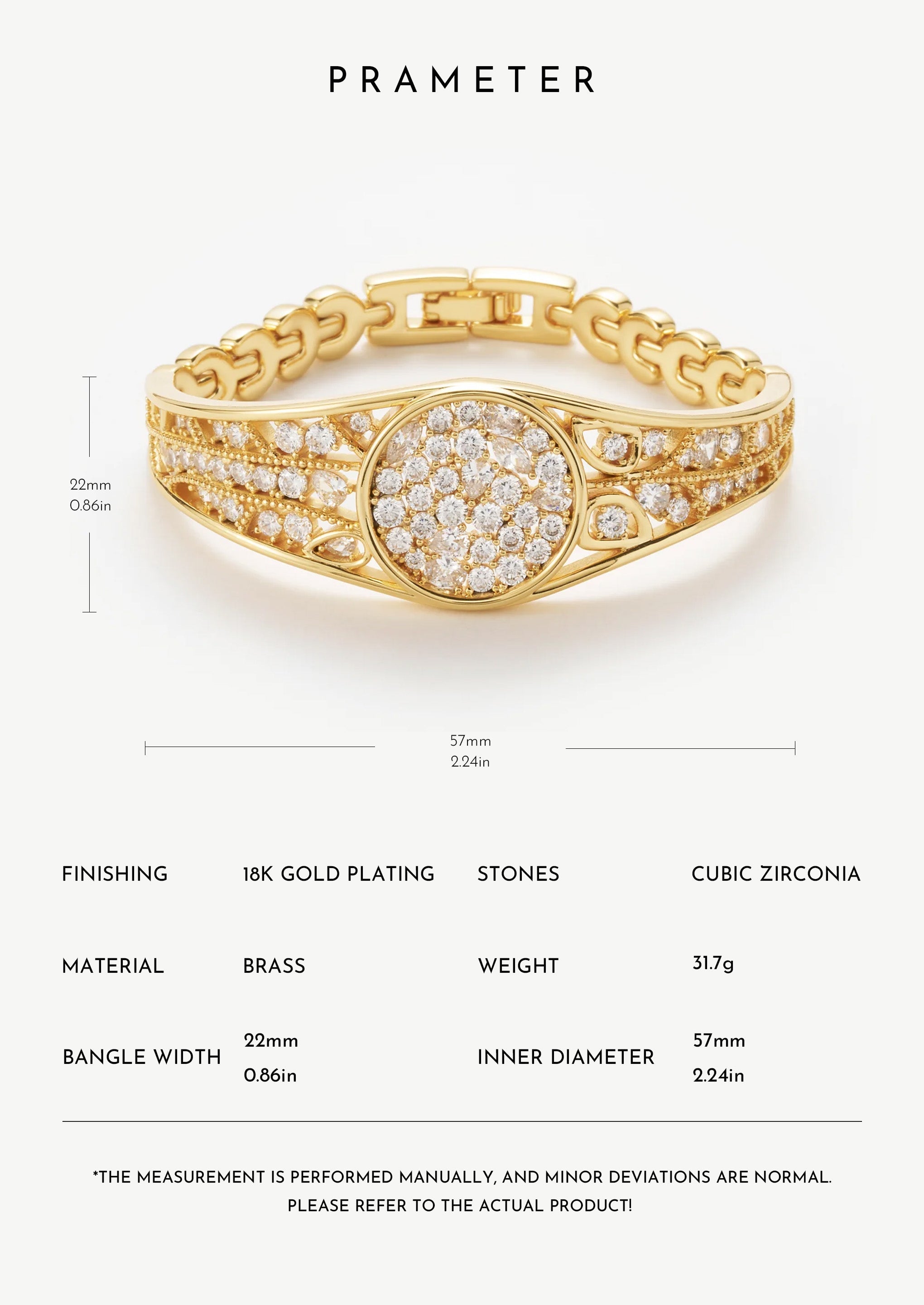 Watch Wide Bangle Bracelet