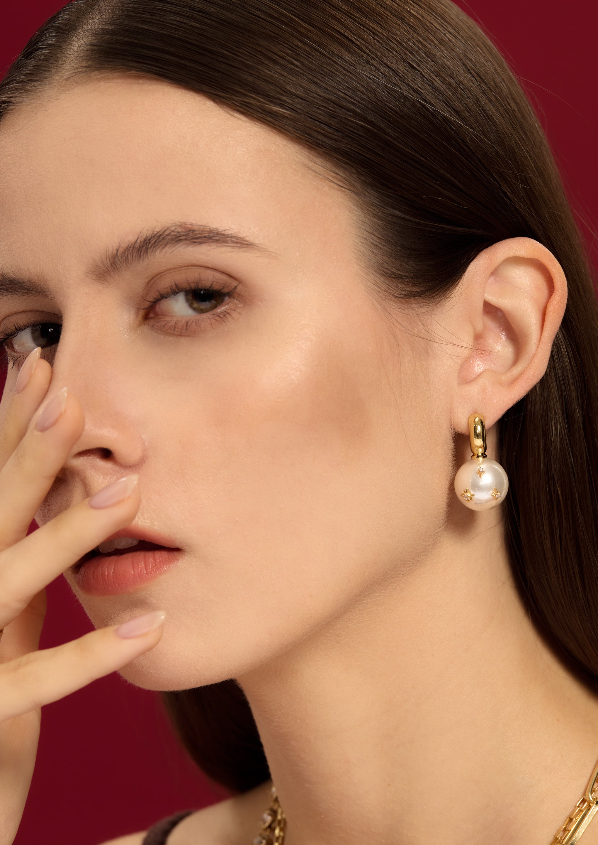 Pearl Star Drop Earrings