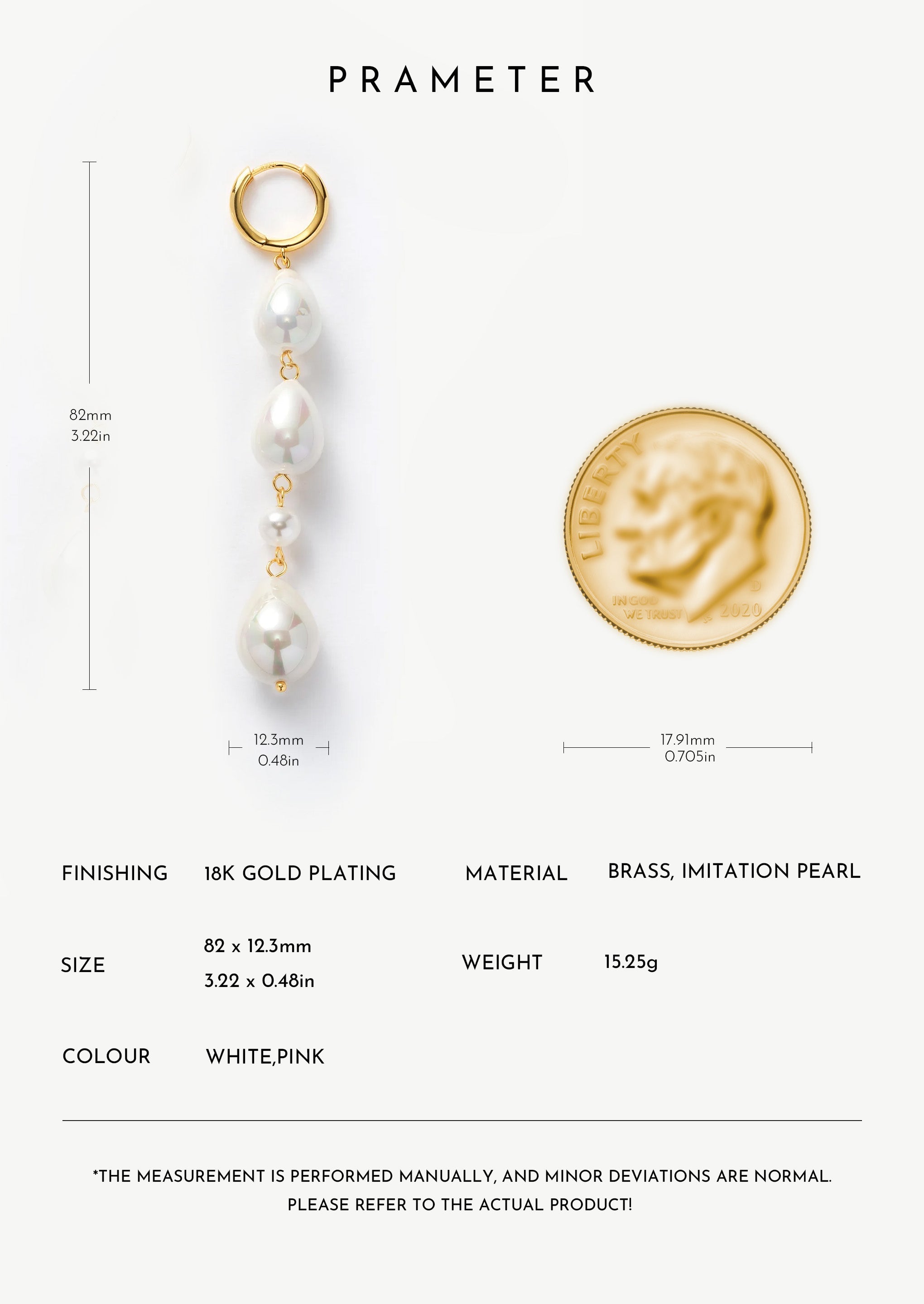 Pearl Drop Hoop Earrings