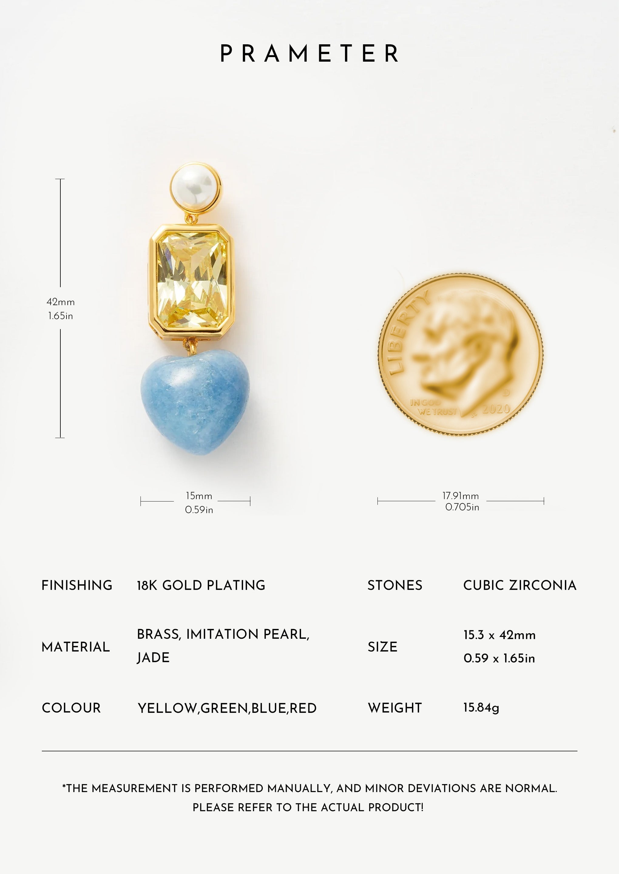 Square Heart Drop Earrings