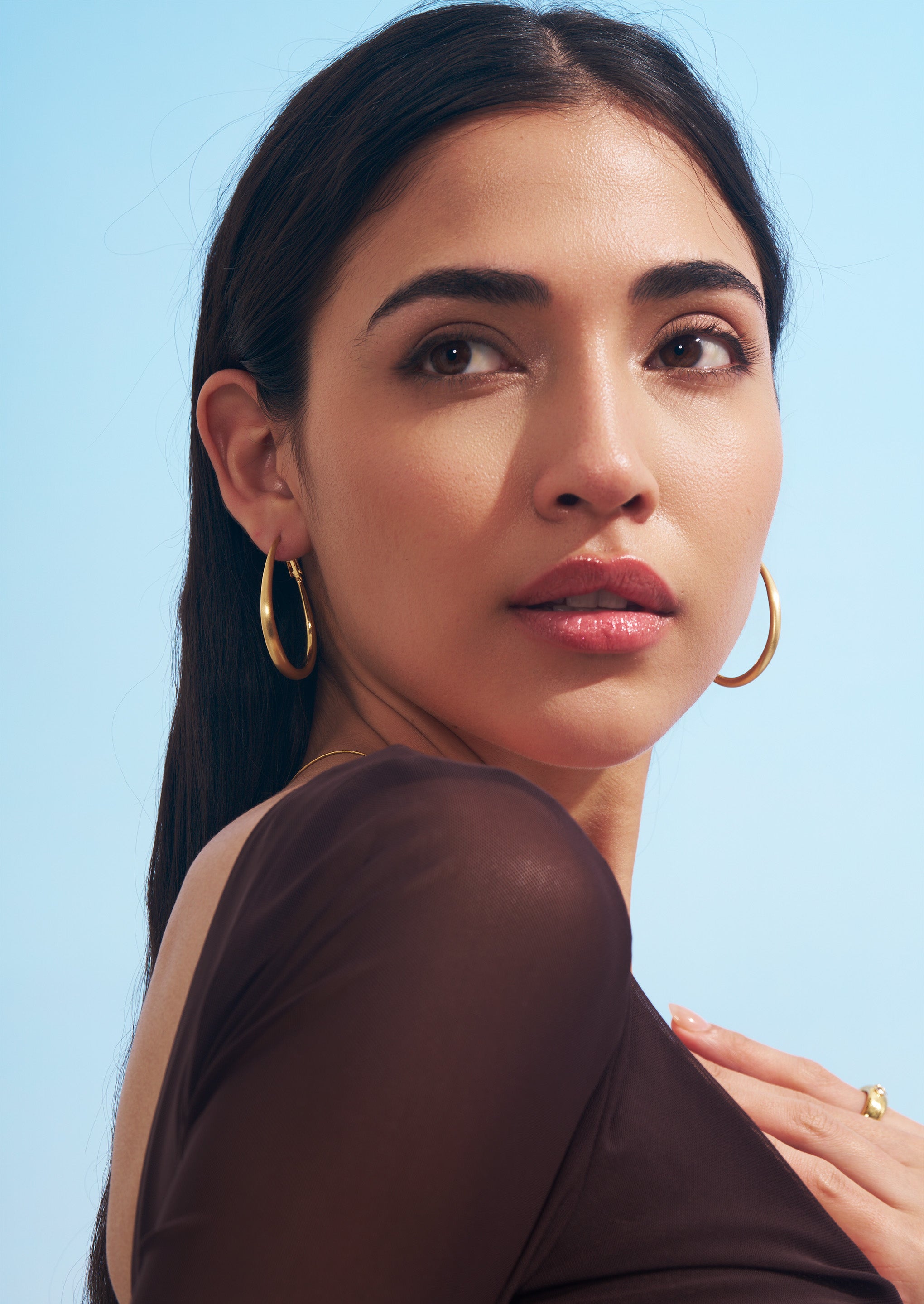 Large Oval Hoop Earrings