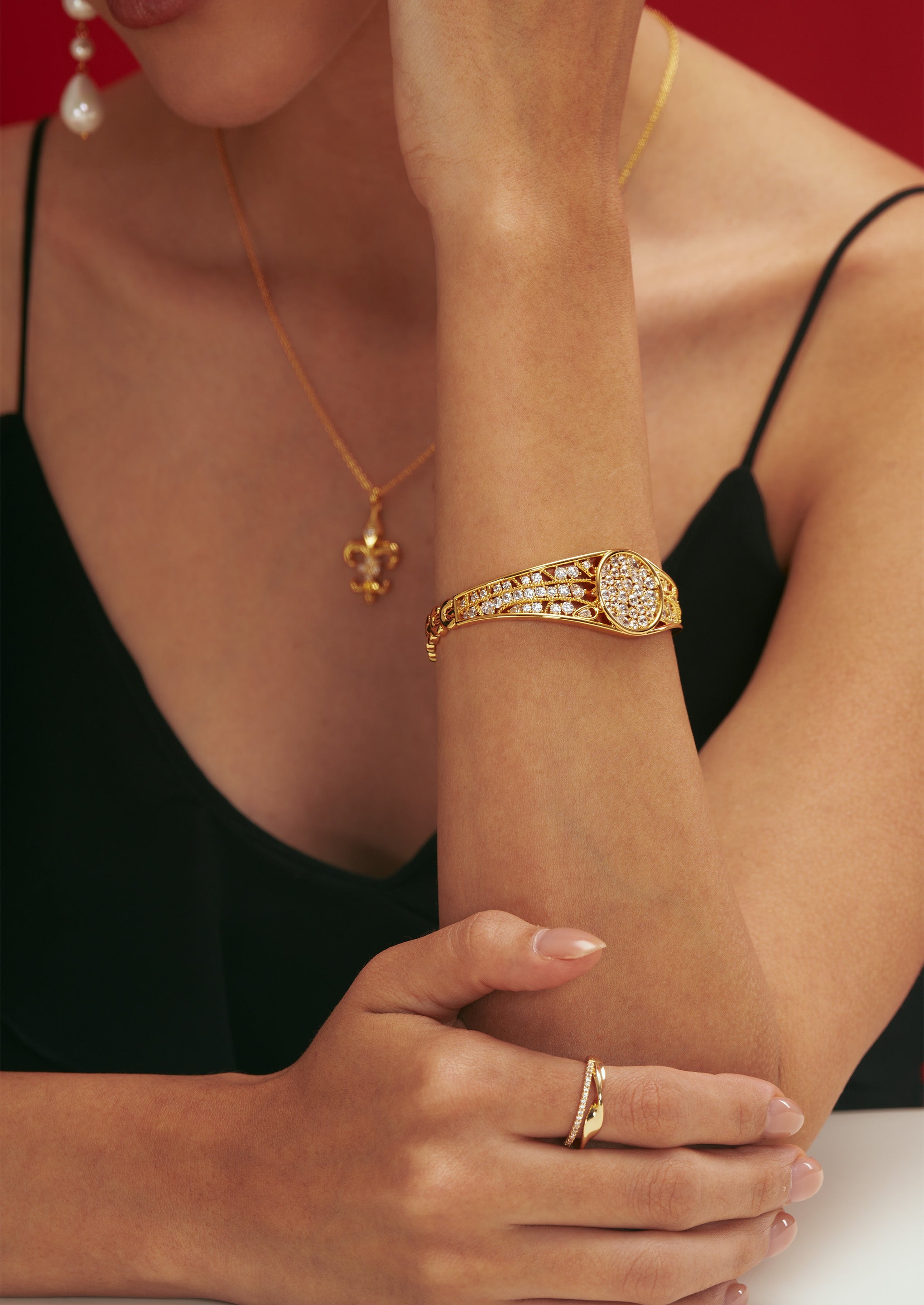 Watch Wide Bangle Bracelet