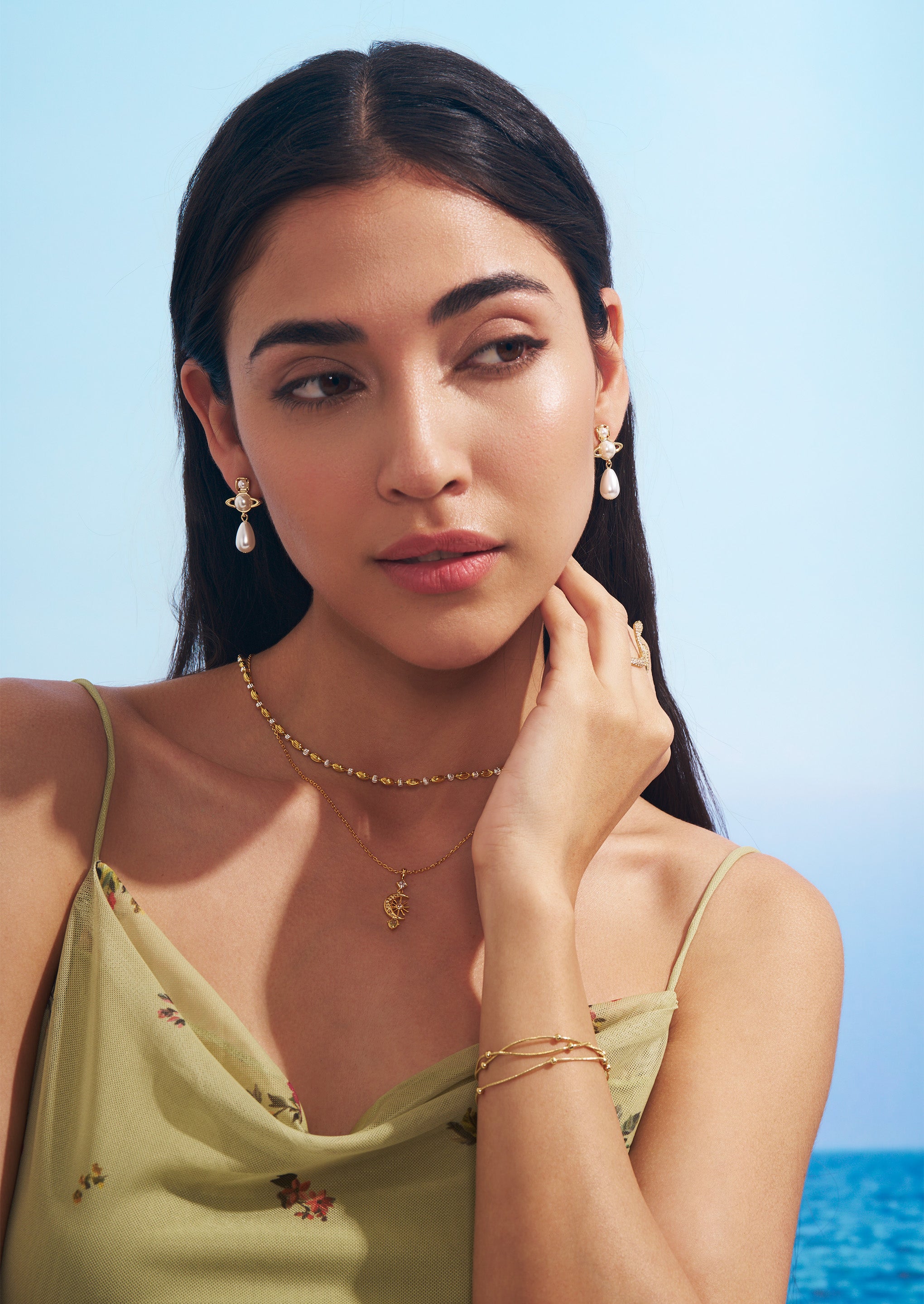 Moonlit Drop Pendant Necklace