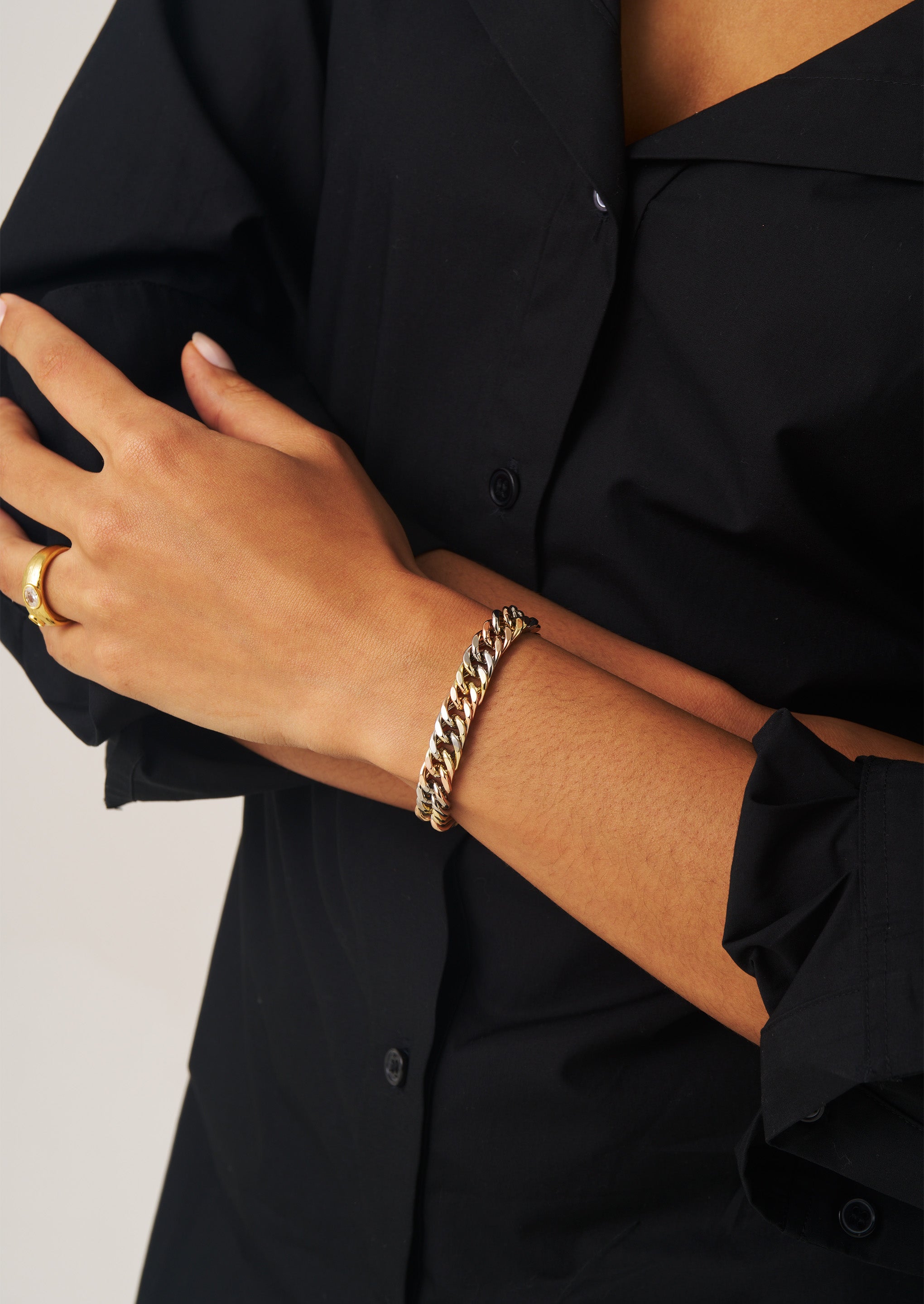 Tricolor Chunky Chain Bracelet