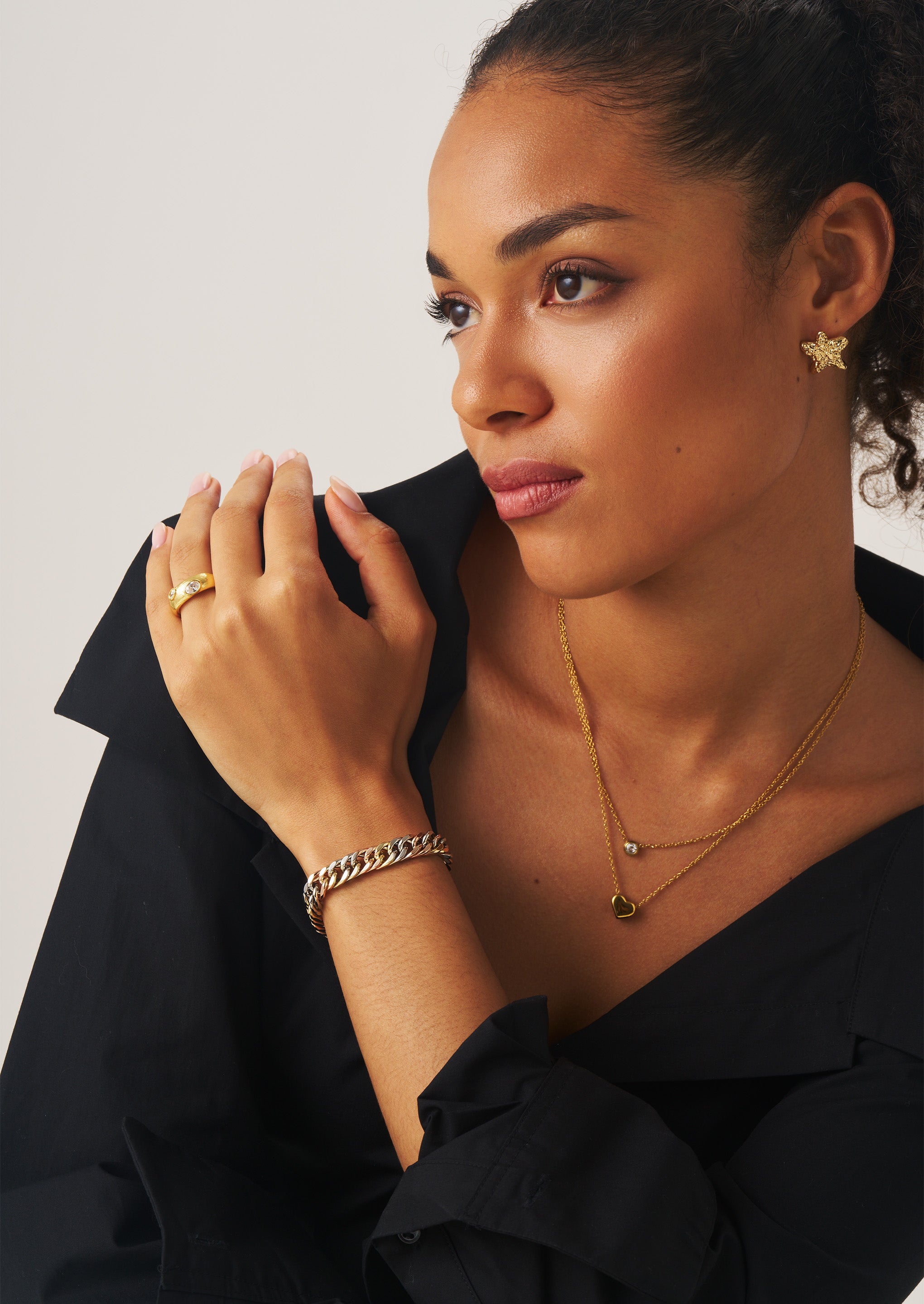 Tricolor Chunky Chain Bracelet