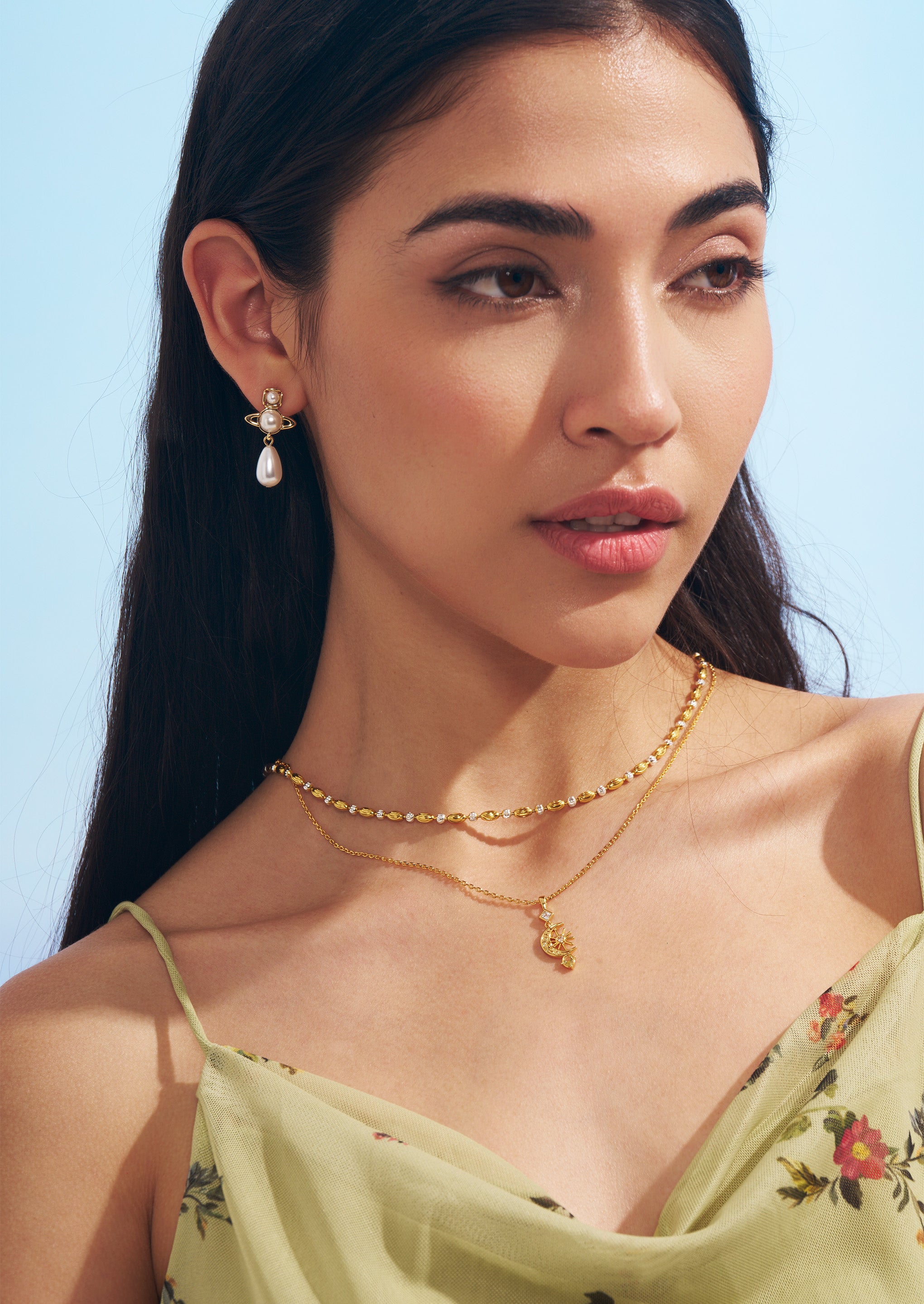 Moonlit Drop Pendant Necklace