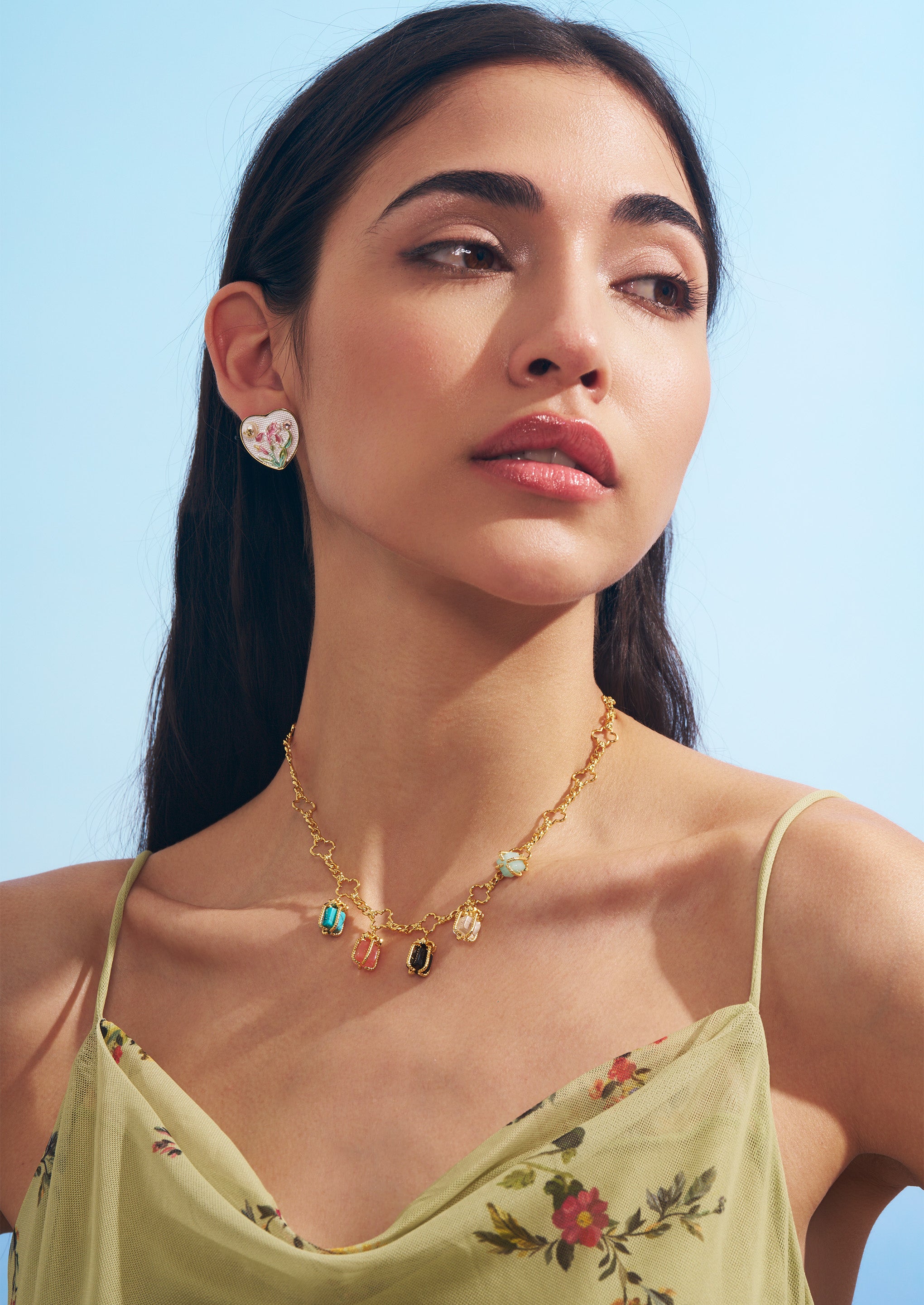 Lily Heart Stud Earrings