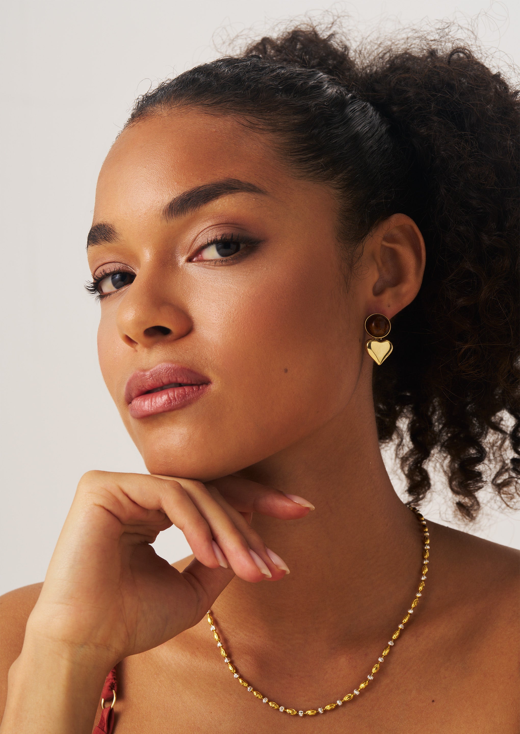 Round Heart Drop Earrings