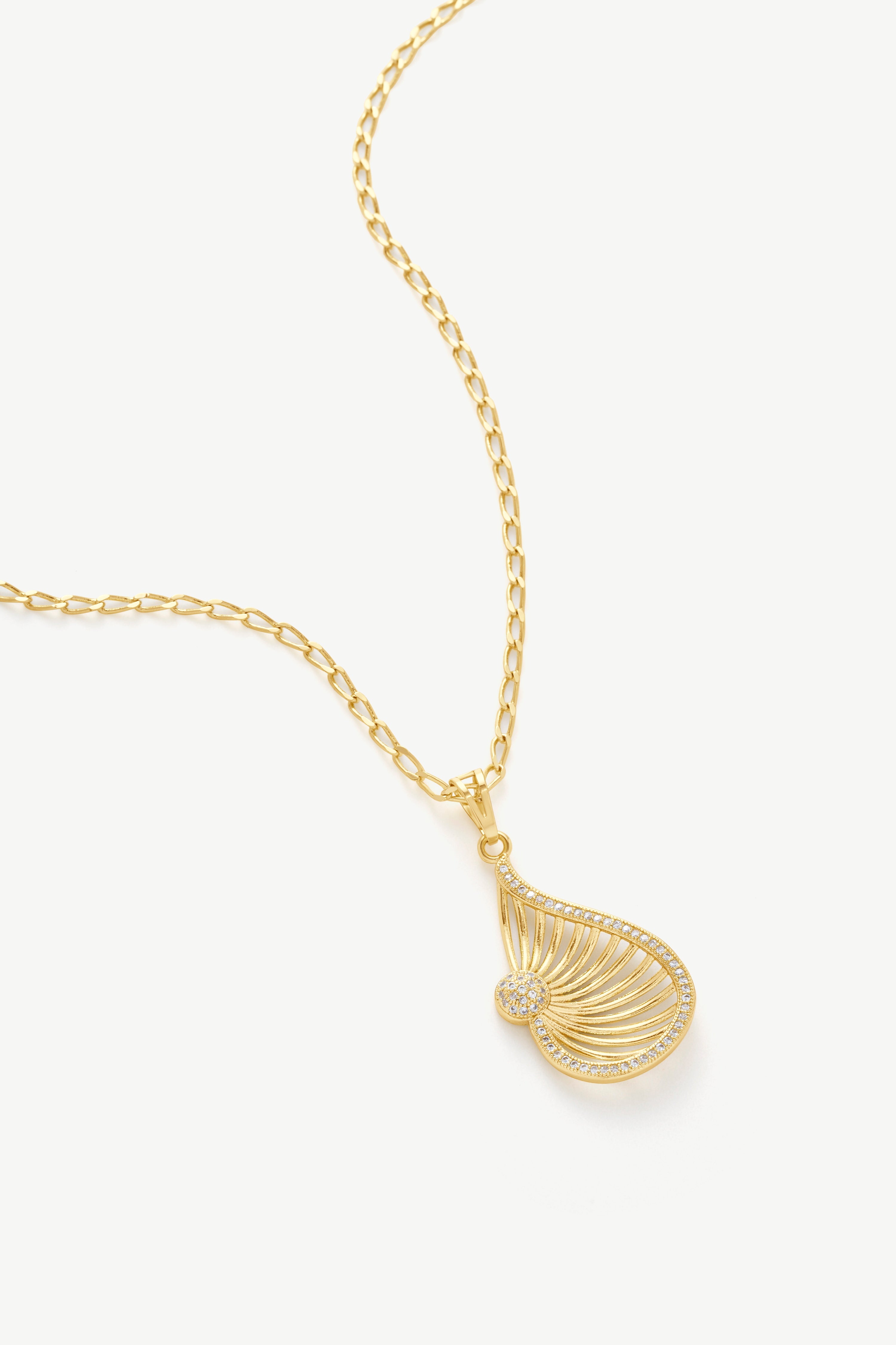 Filigree Teardrop Pendant Necklace