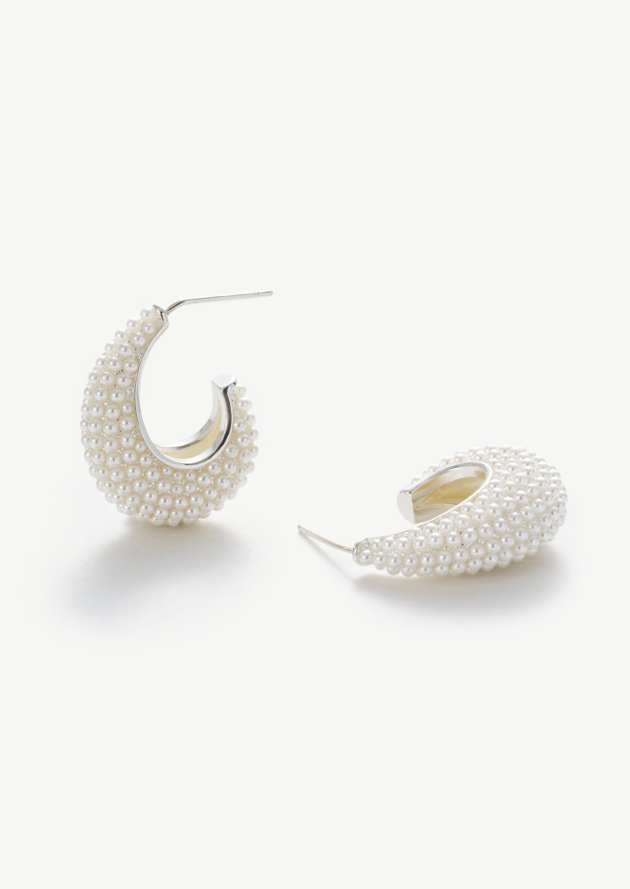 Pearl Bubble Hoop Earrings