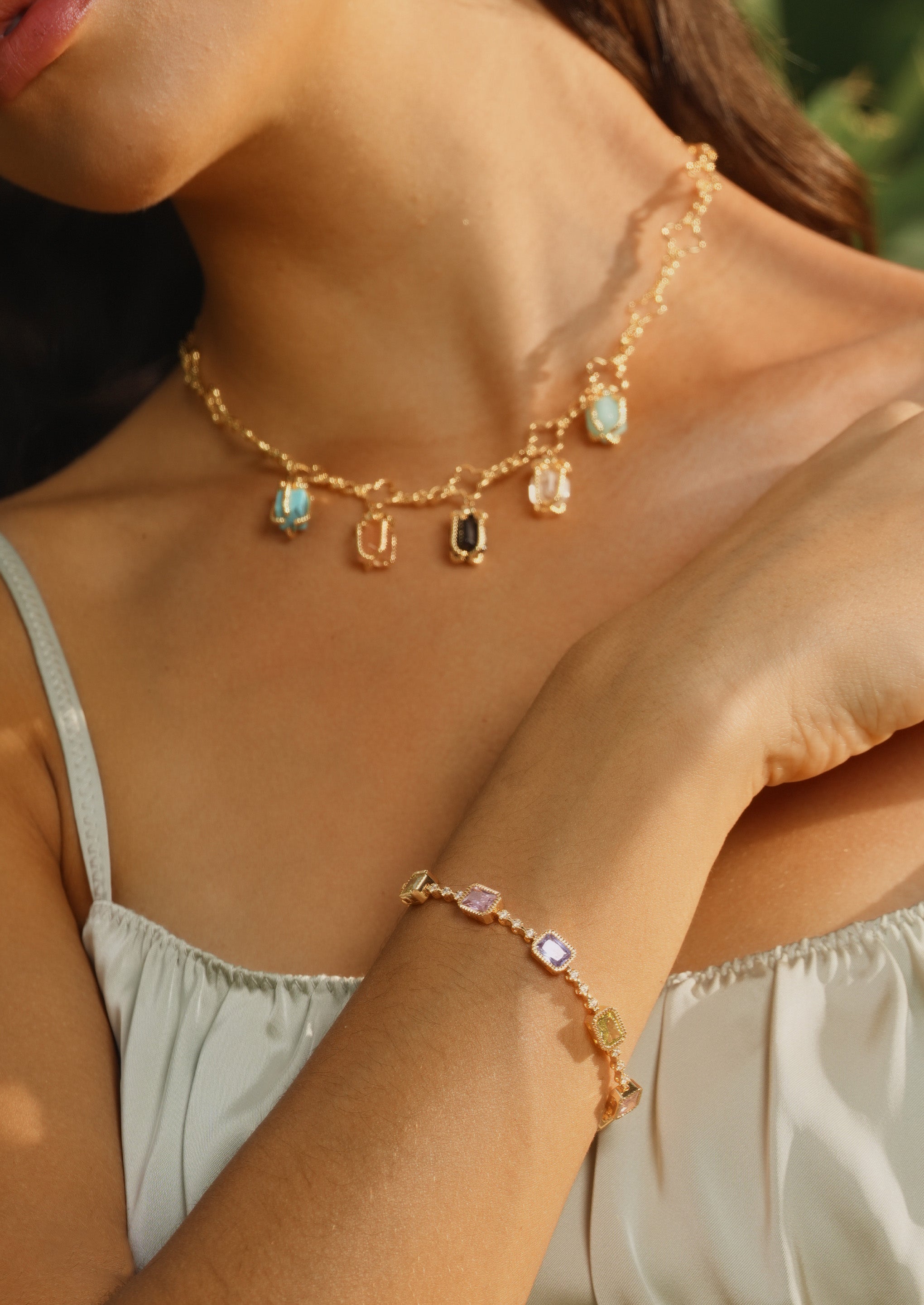 Colored Gemstone Bracelet