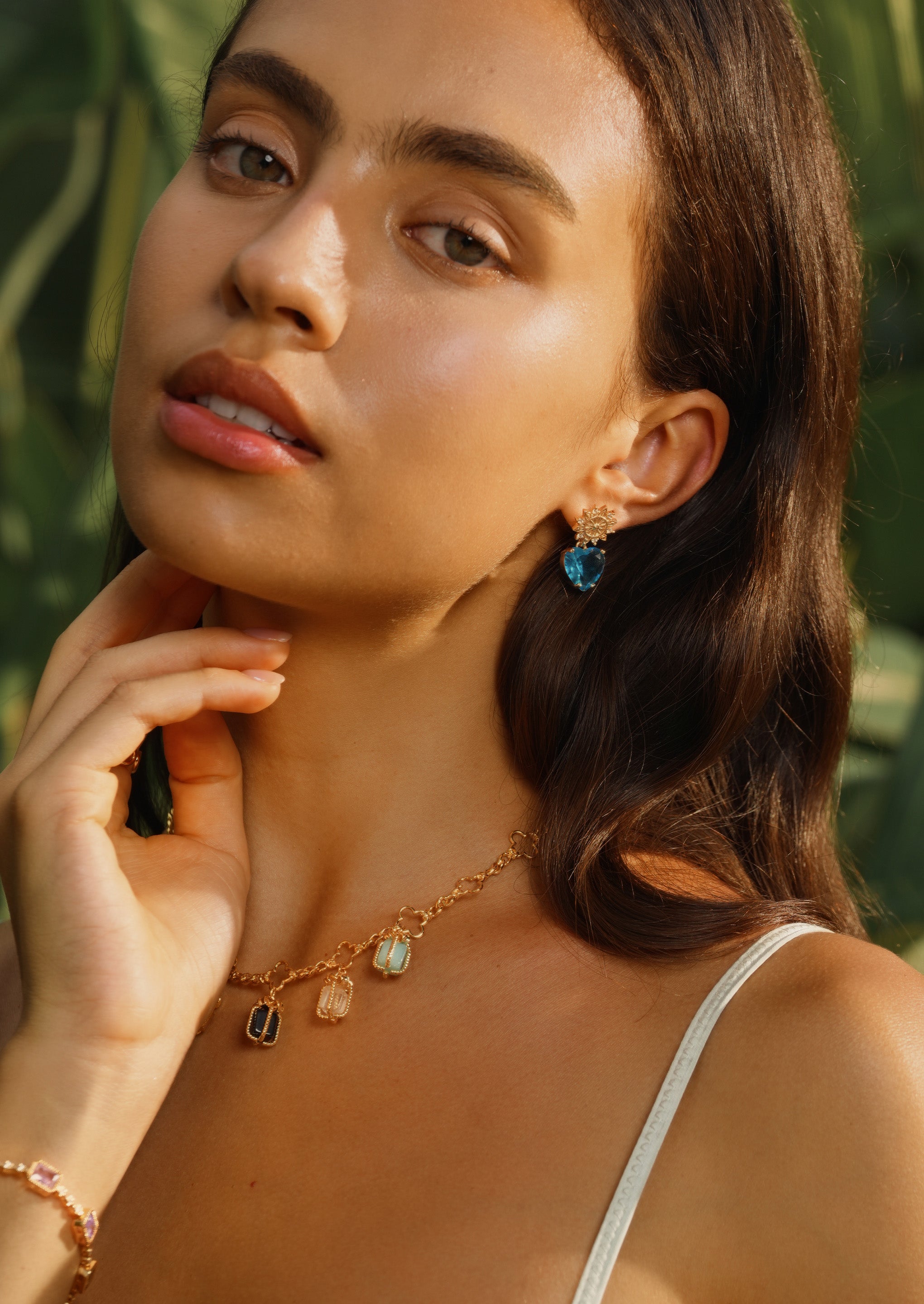 Sunburst Heart Drop Earrings