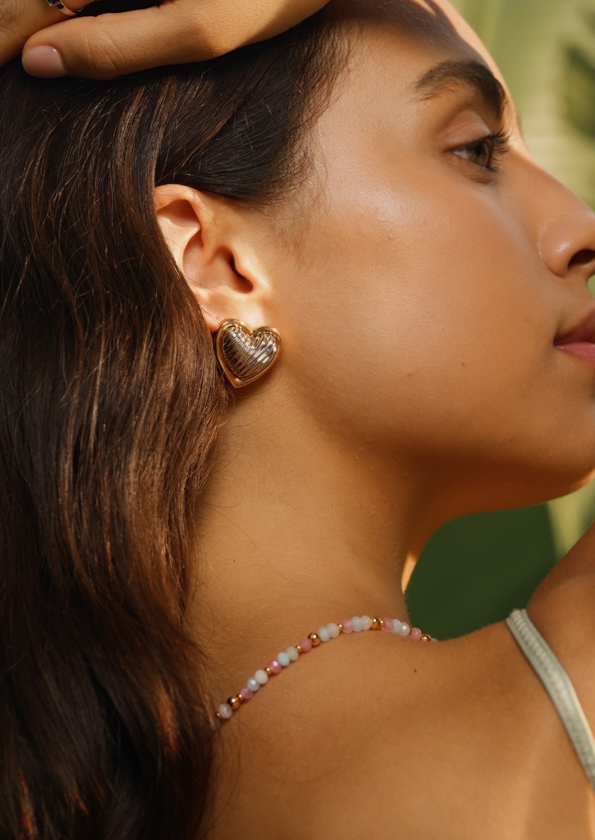 Two Tone Heart Earrings