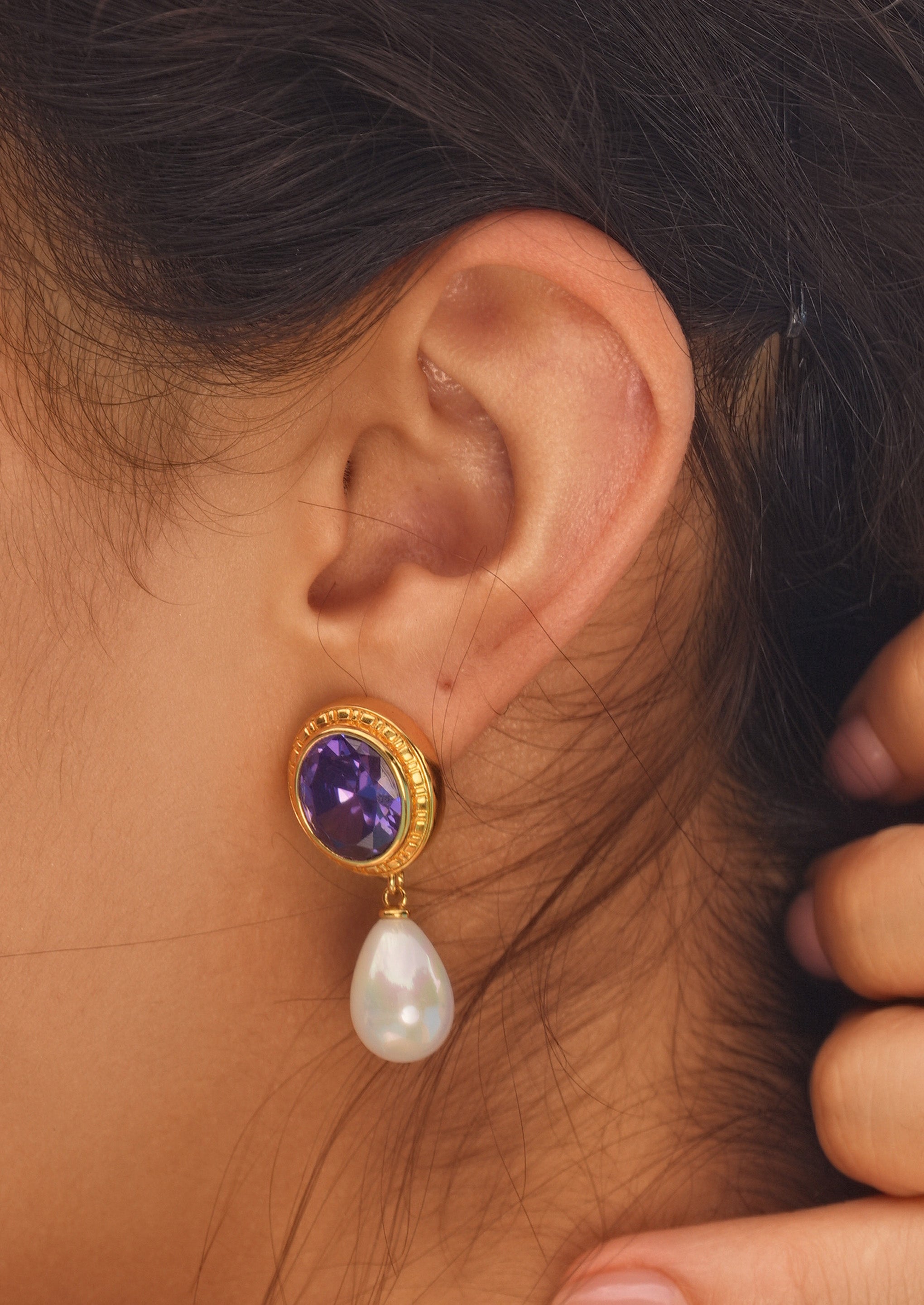 Pearl Drop Statement Earrings