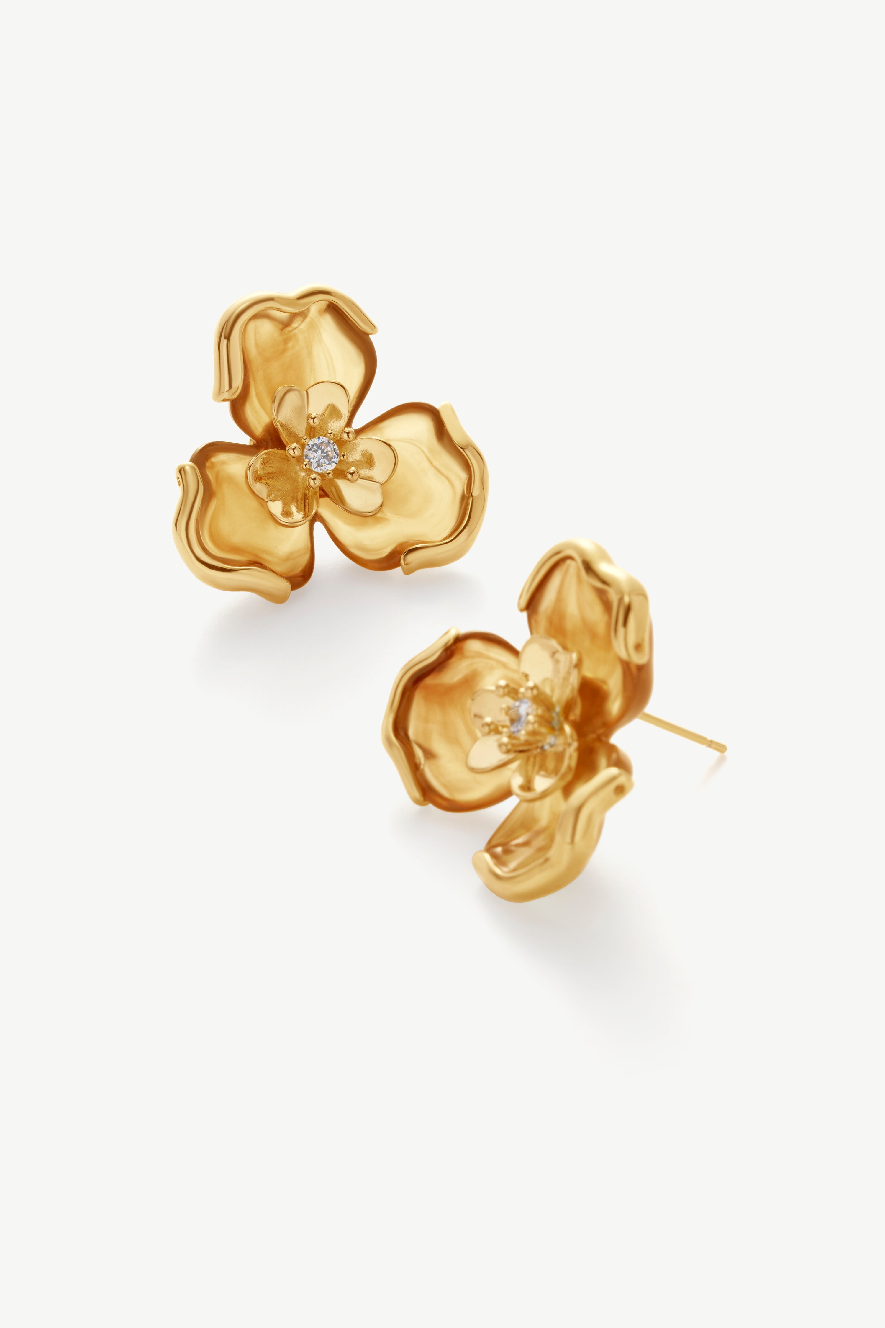 Floral Gemstone Stud Earrings