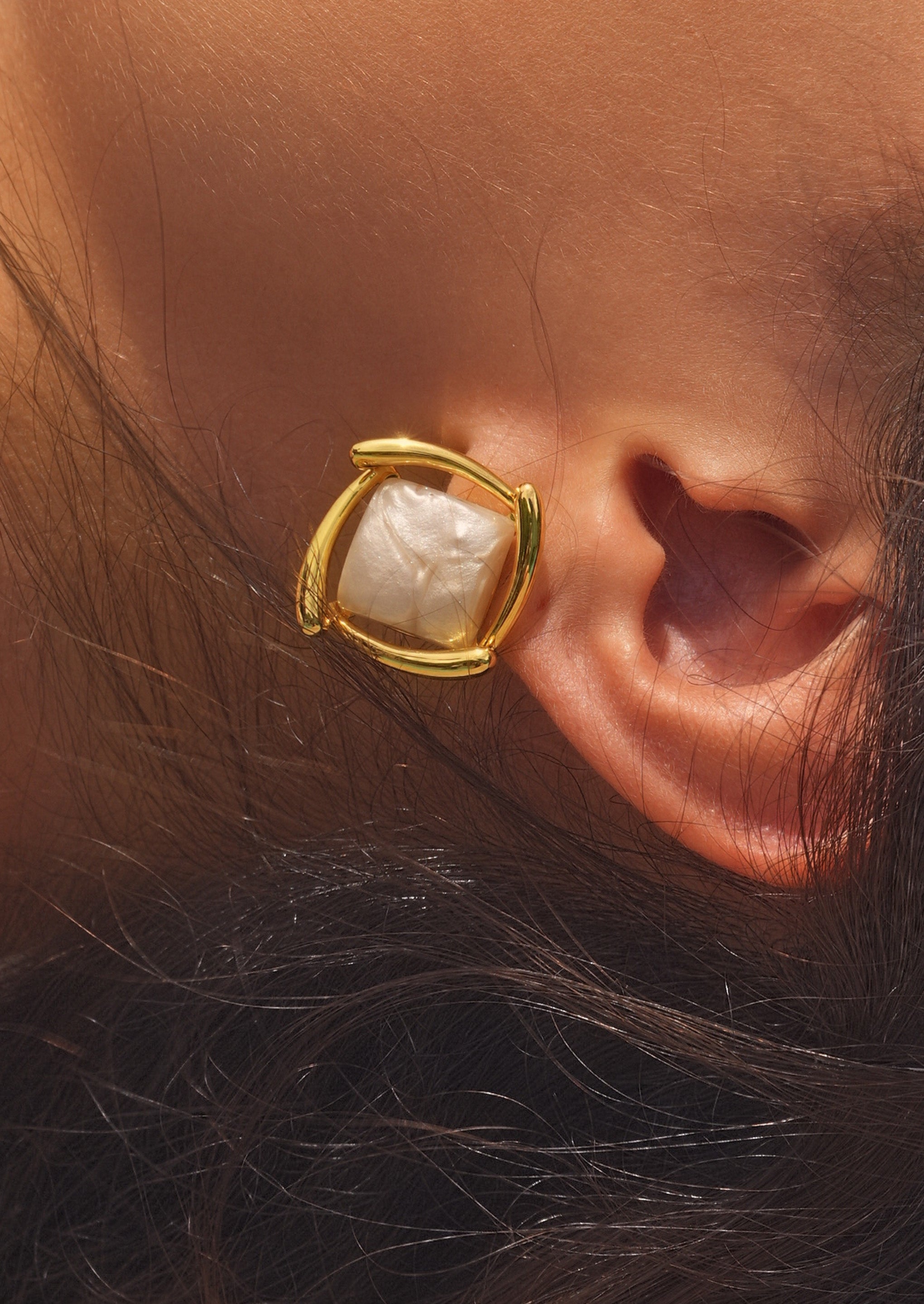 Square Swirl Stud Earrings