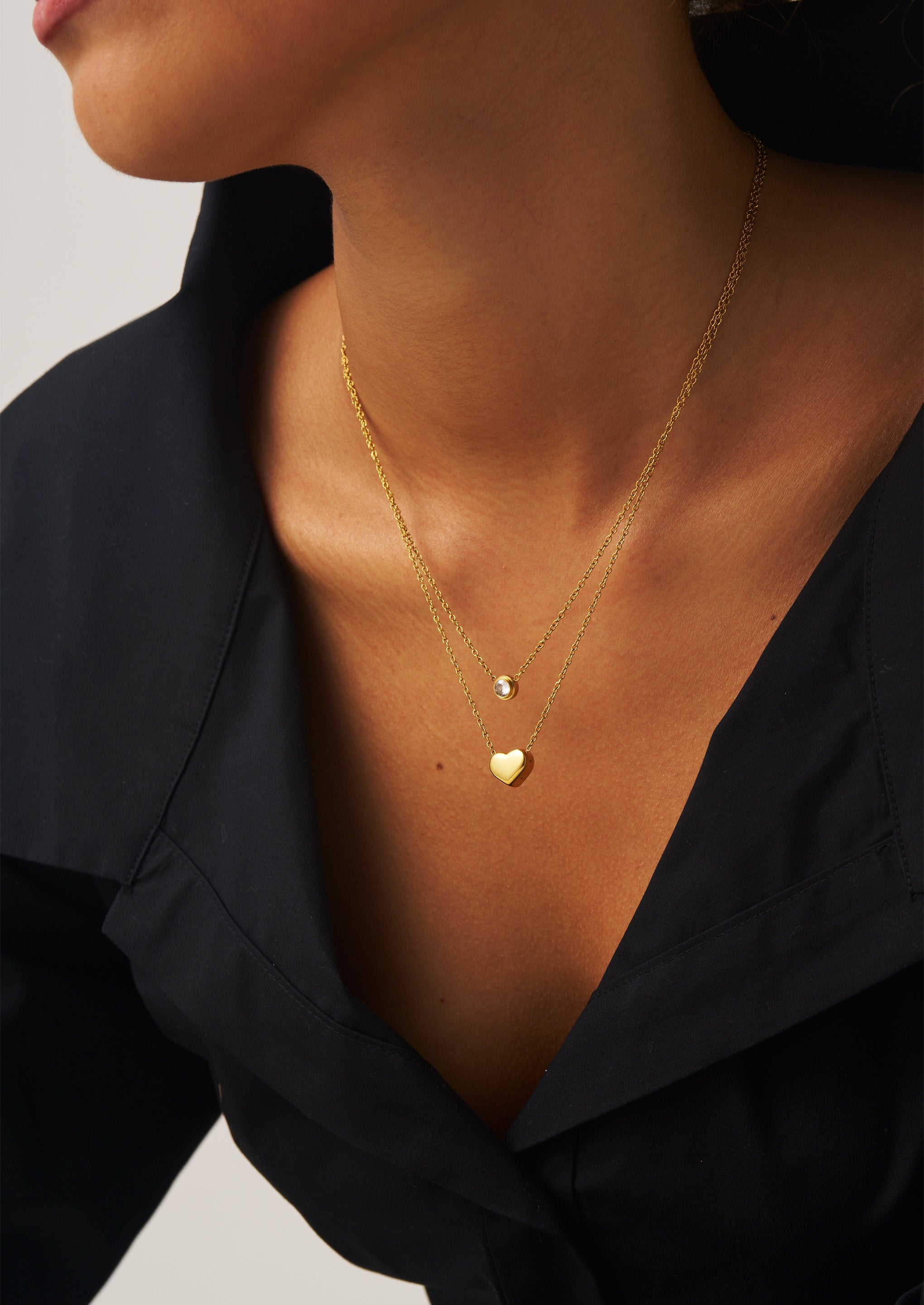 Double Layer Heart  Necklace