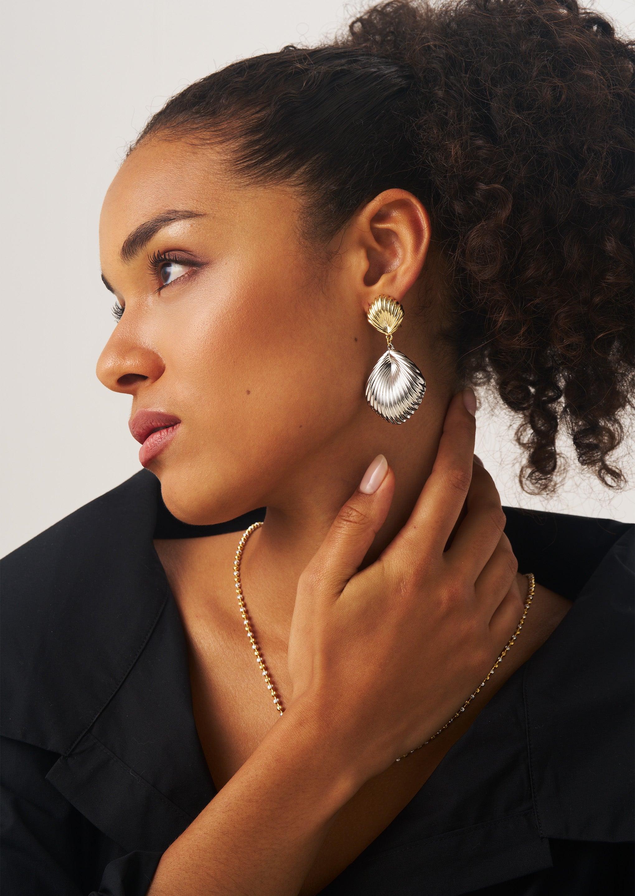 Mixed Seashell Drop Earrings