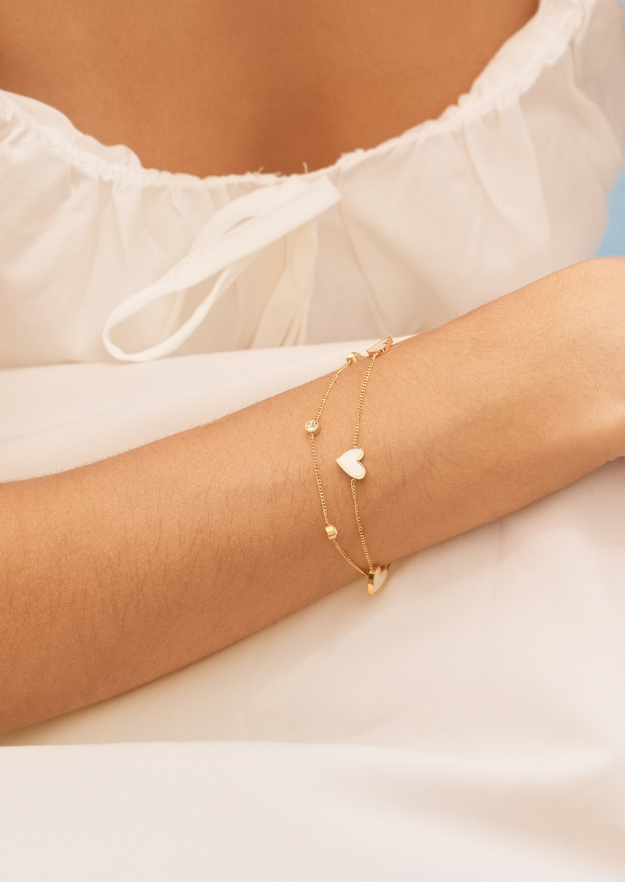 Heart Double Chain Bracelet