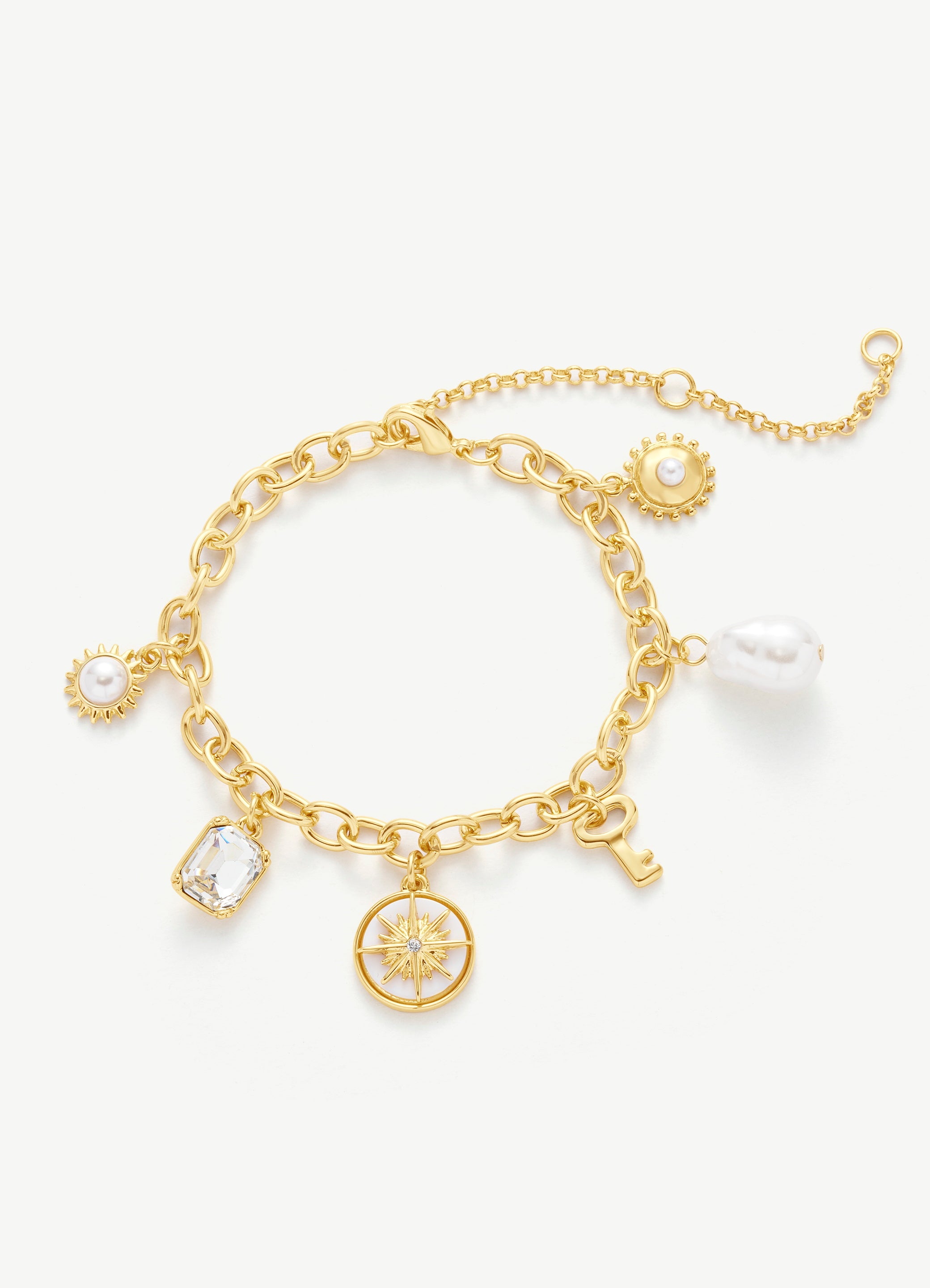 Vintage Geometric Charm Bracelet