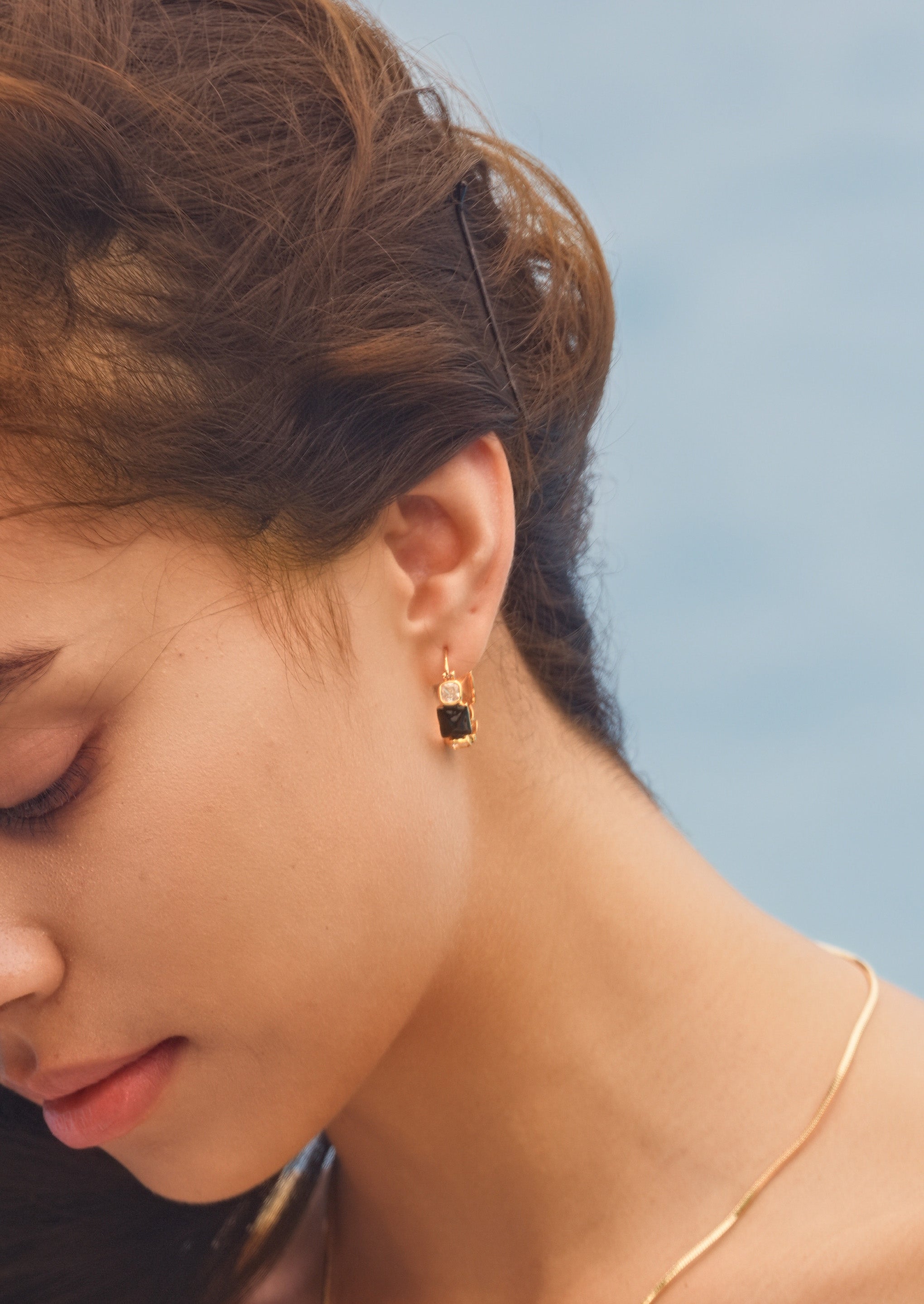 Contrast Color Hoop Earrings