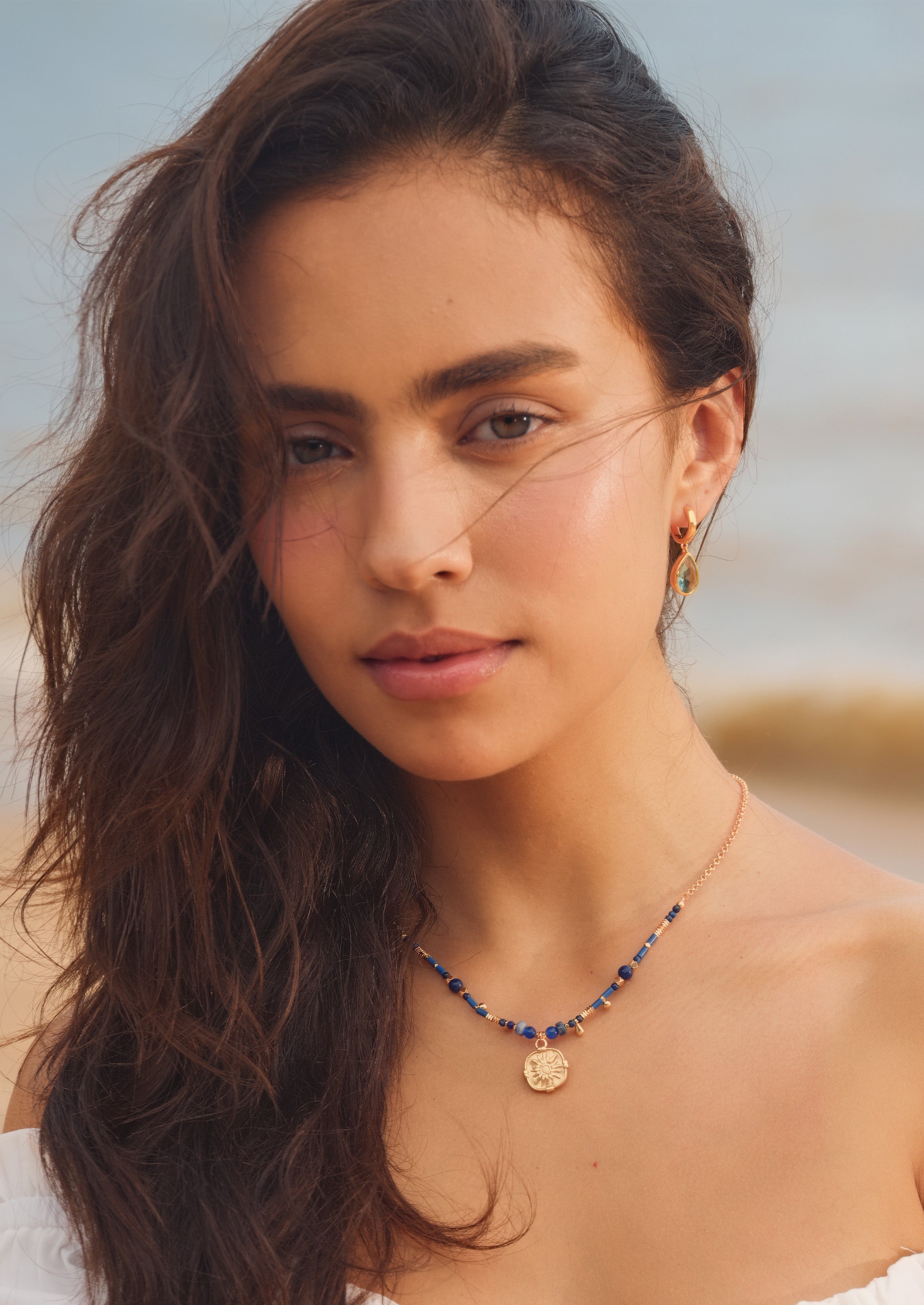 Sunflower Coin Beaded Necklace