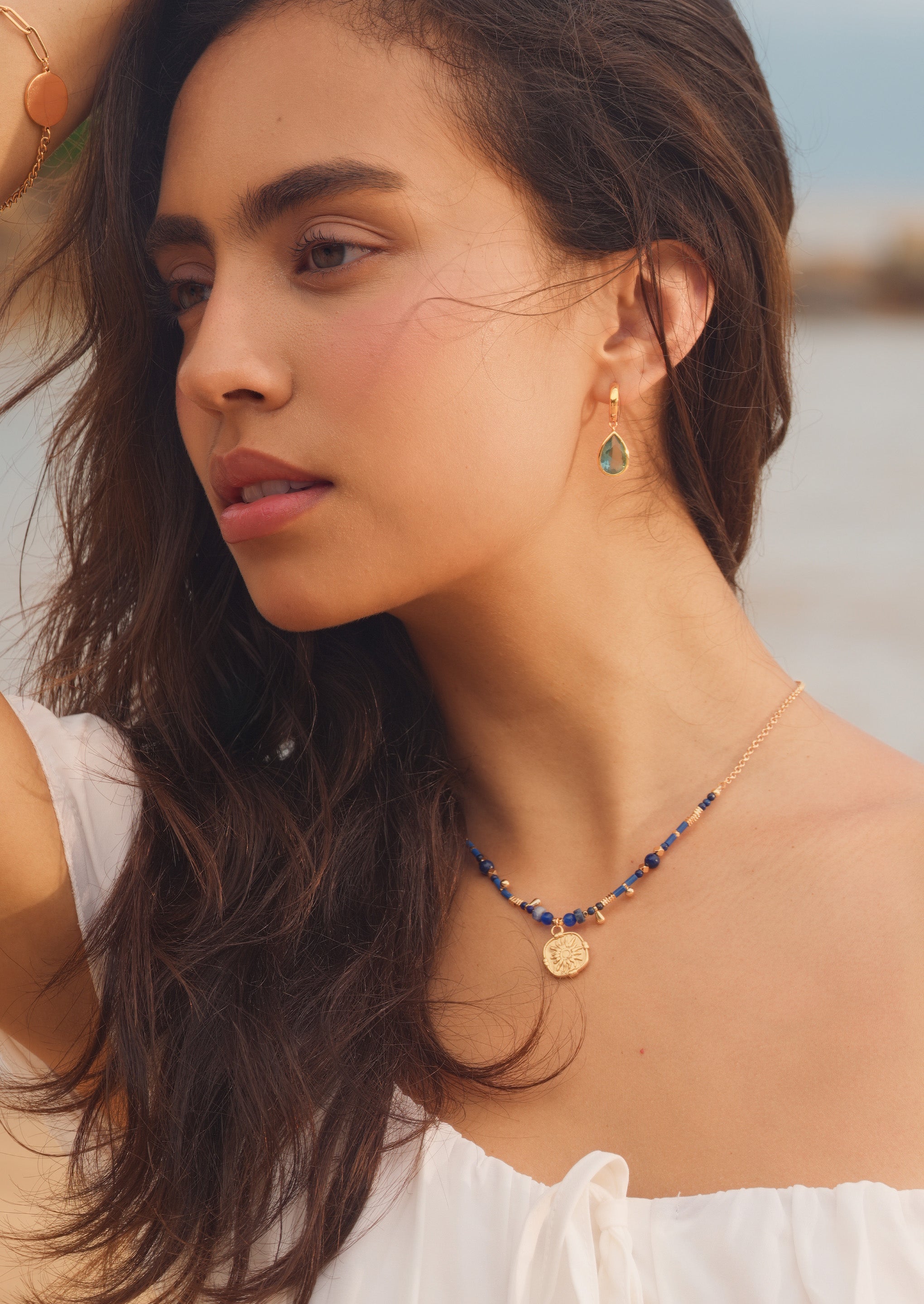 Sunflower Coin Beaded Necklace