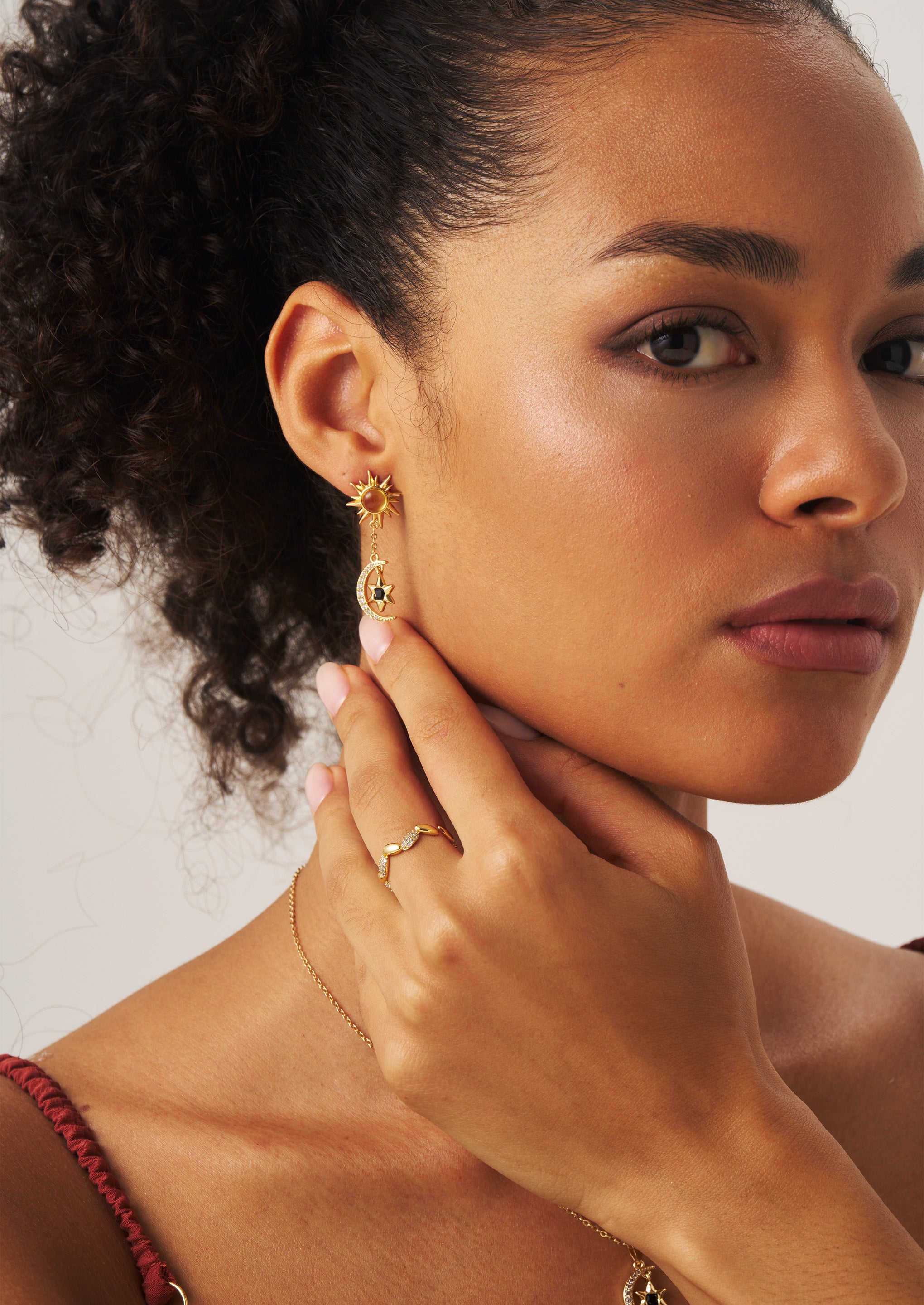 Star Moon Asymmetric Earrings