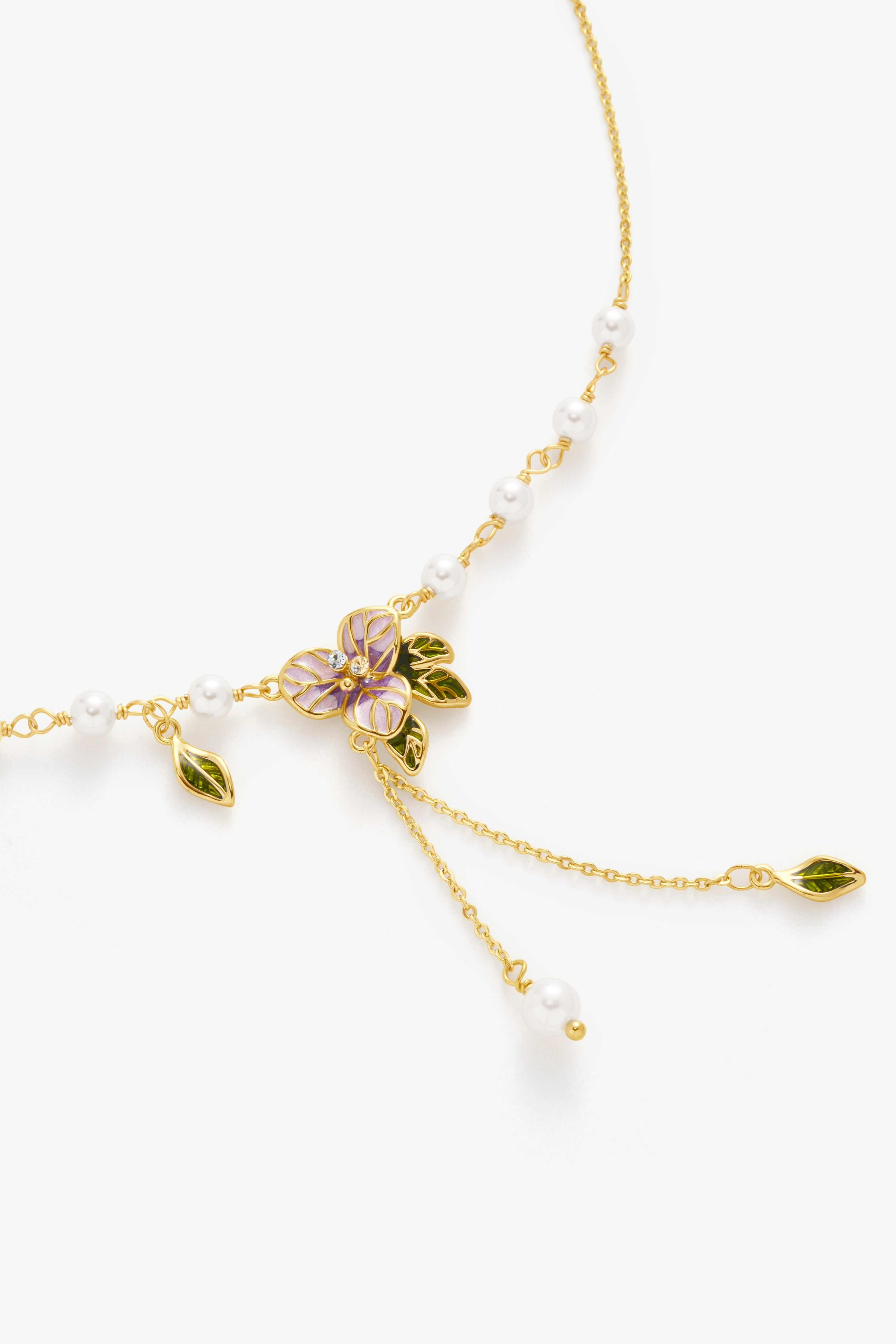 Floral Pearl Pendant Necklace