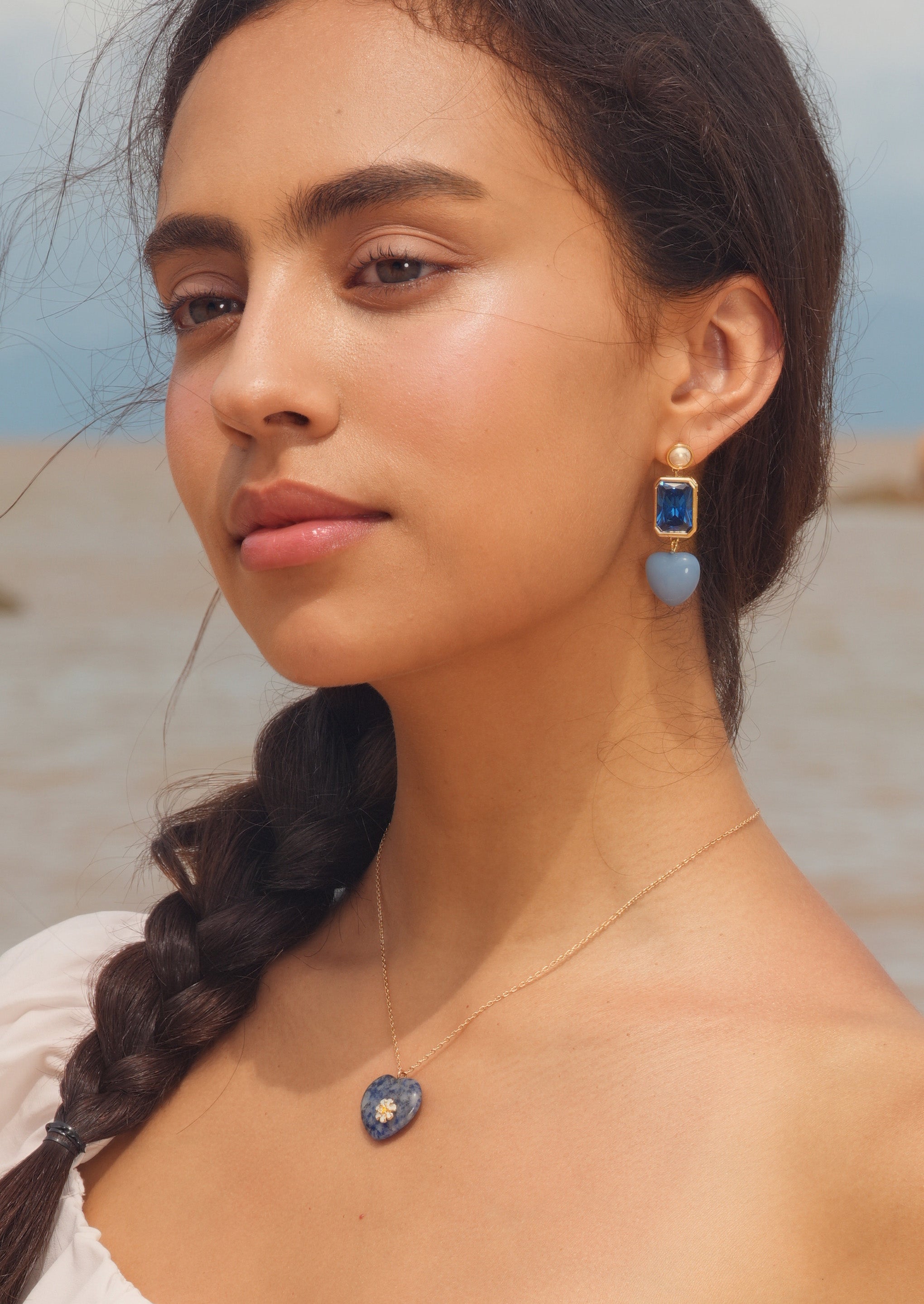 Blue Heart Pendant Necklace