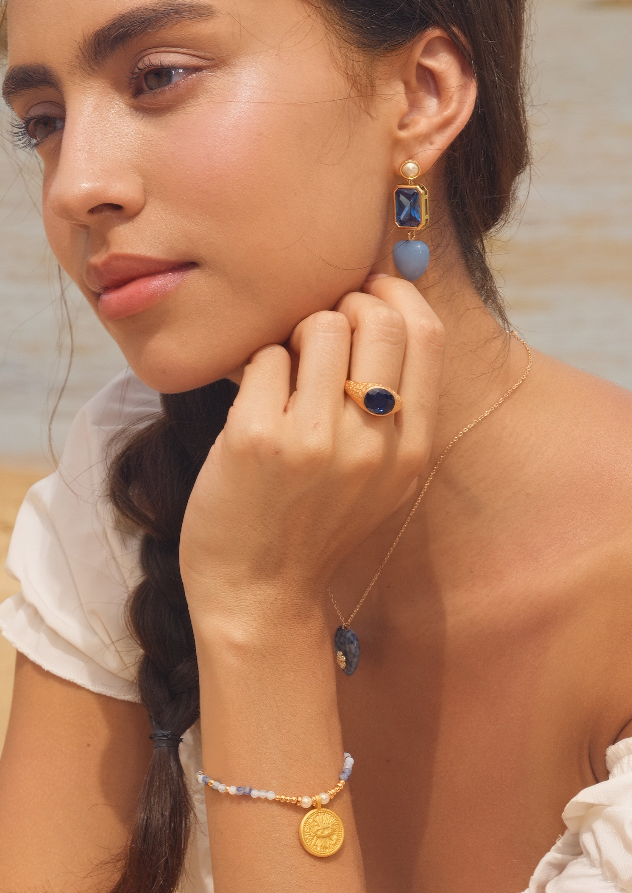 Oval Gemstone Chunky Ring