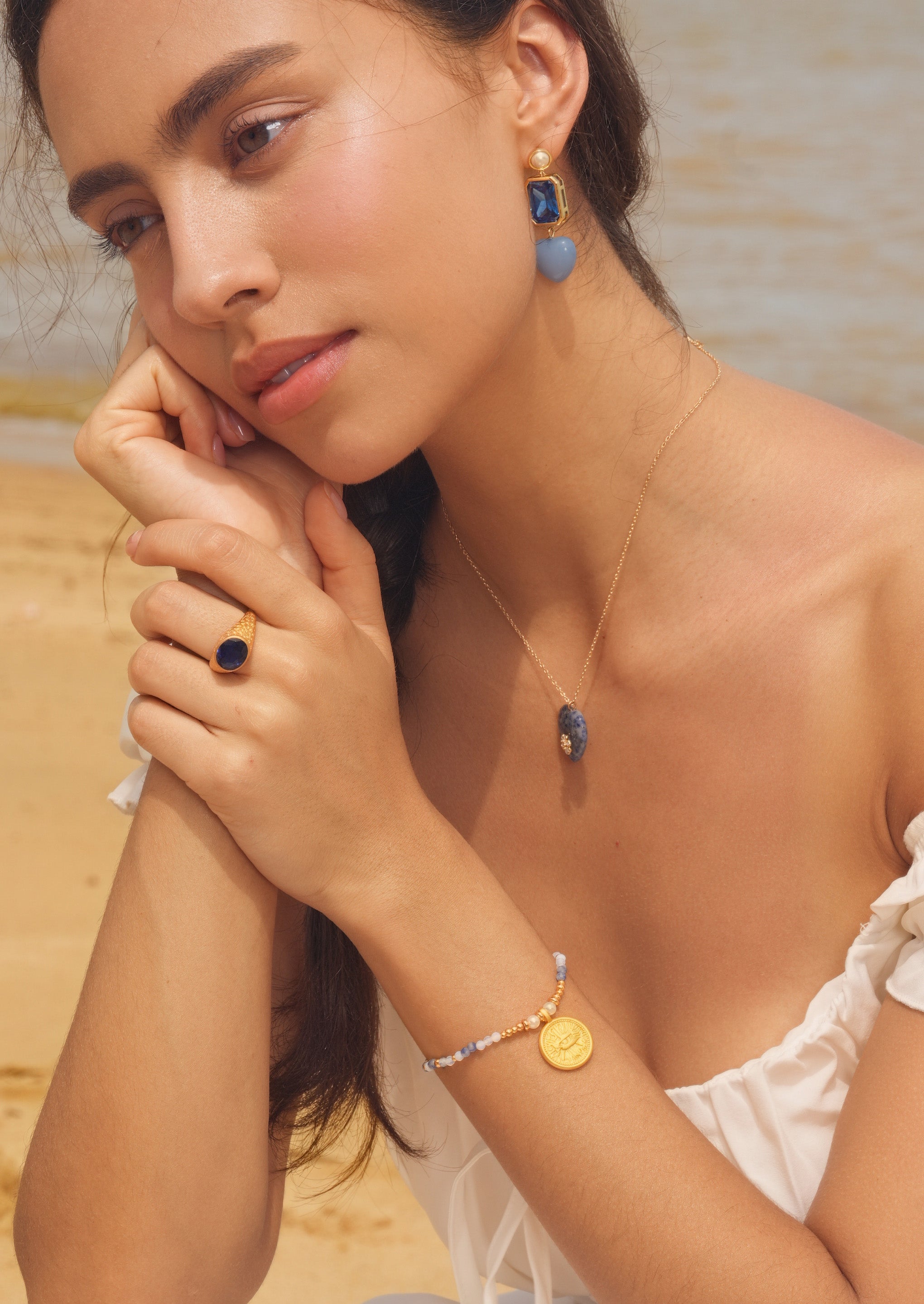 Oval Gemstone Chunky Ring