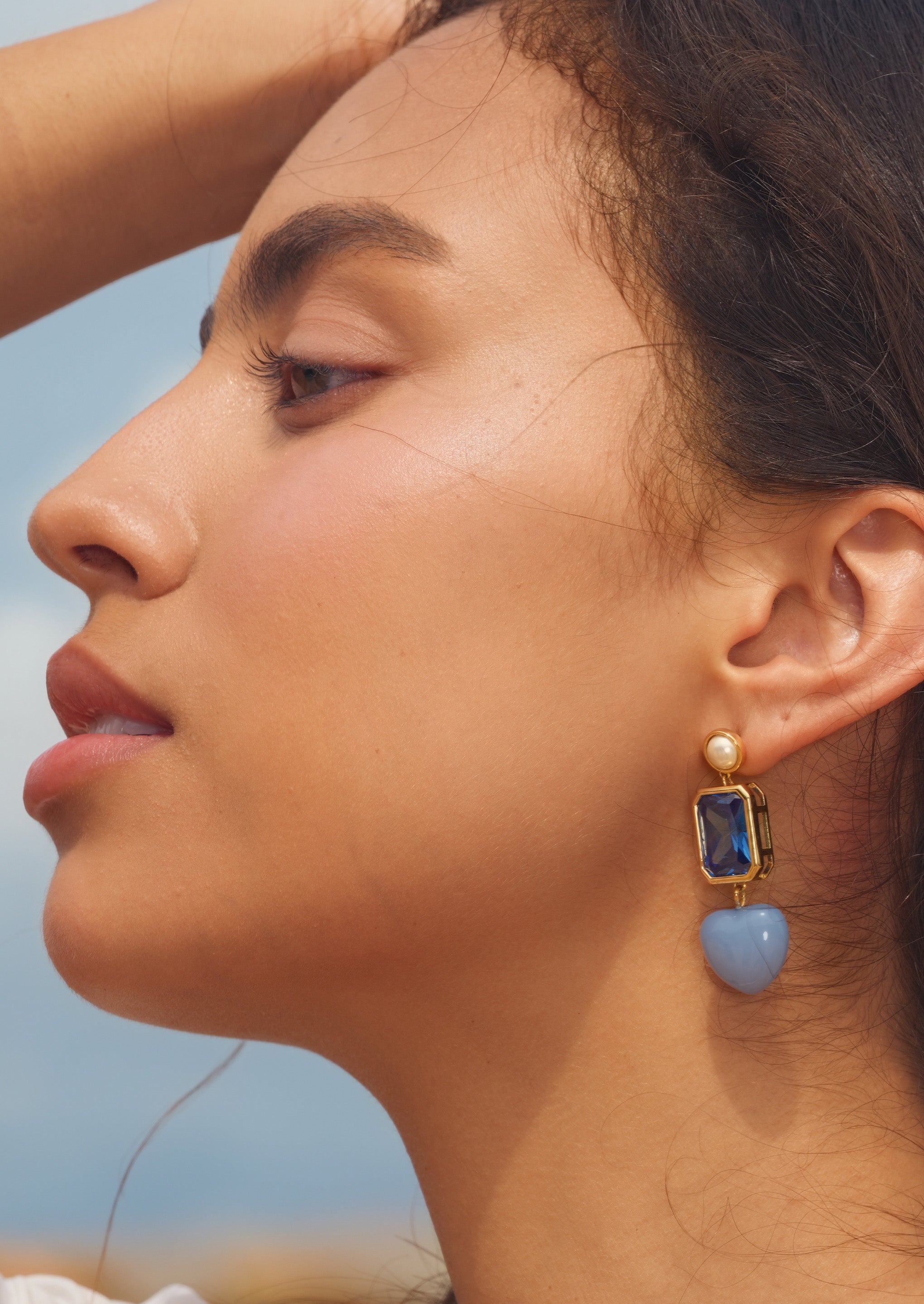 Square Heart Drop Earrings