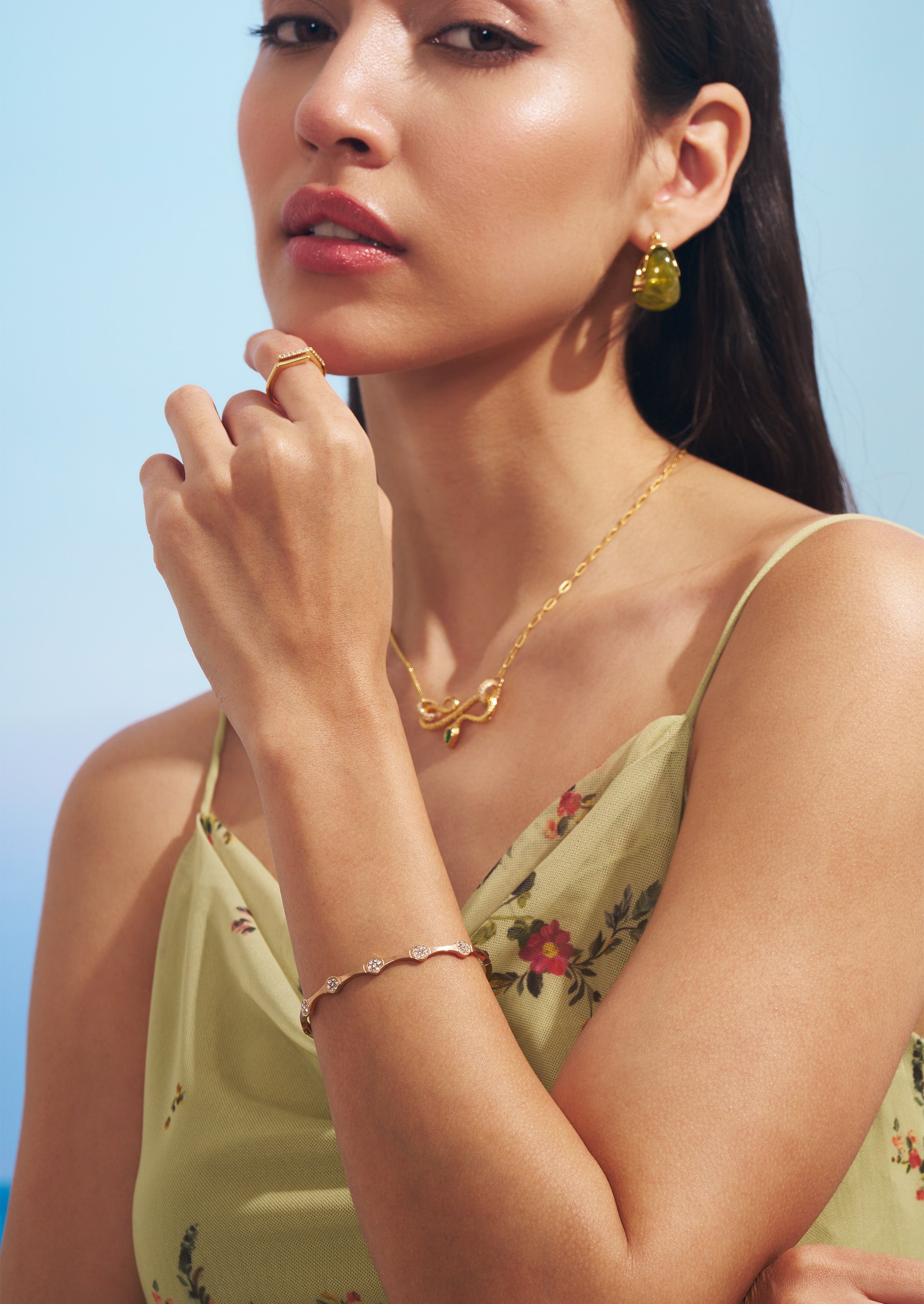 Blossom Flower Bangle Bracelet