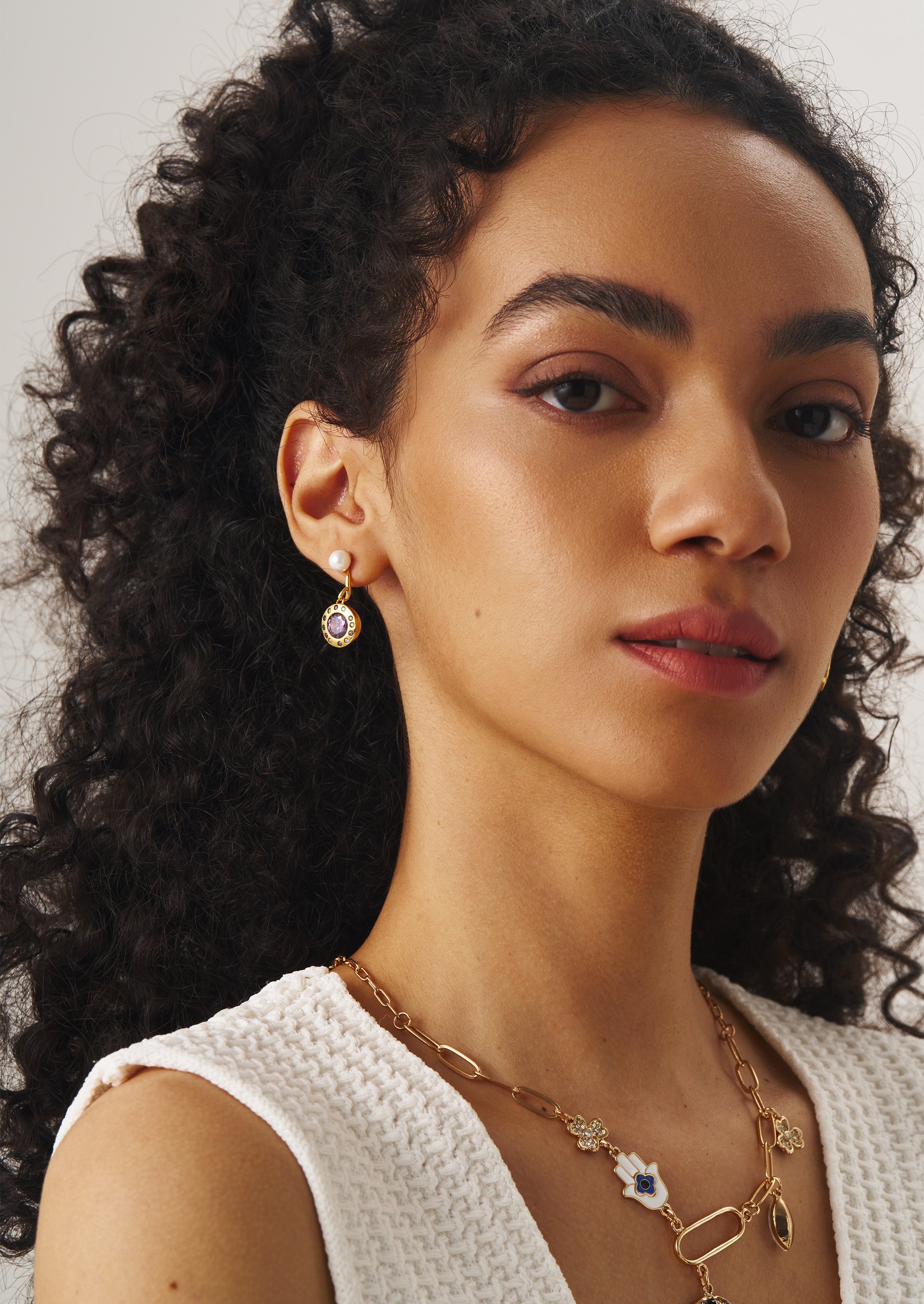 Pearl Gemstone Stud Earrings