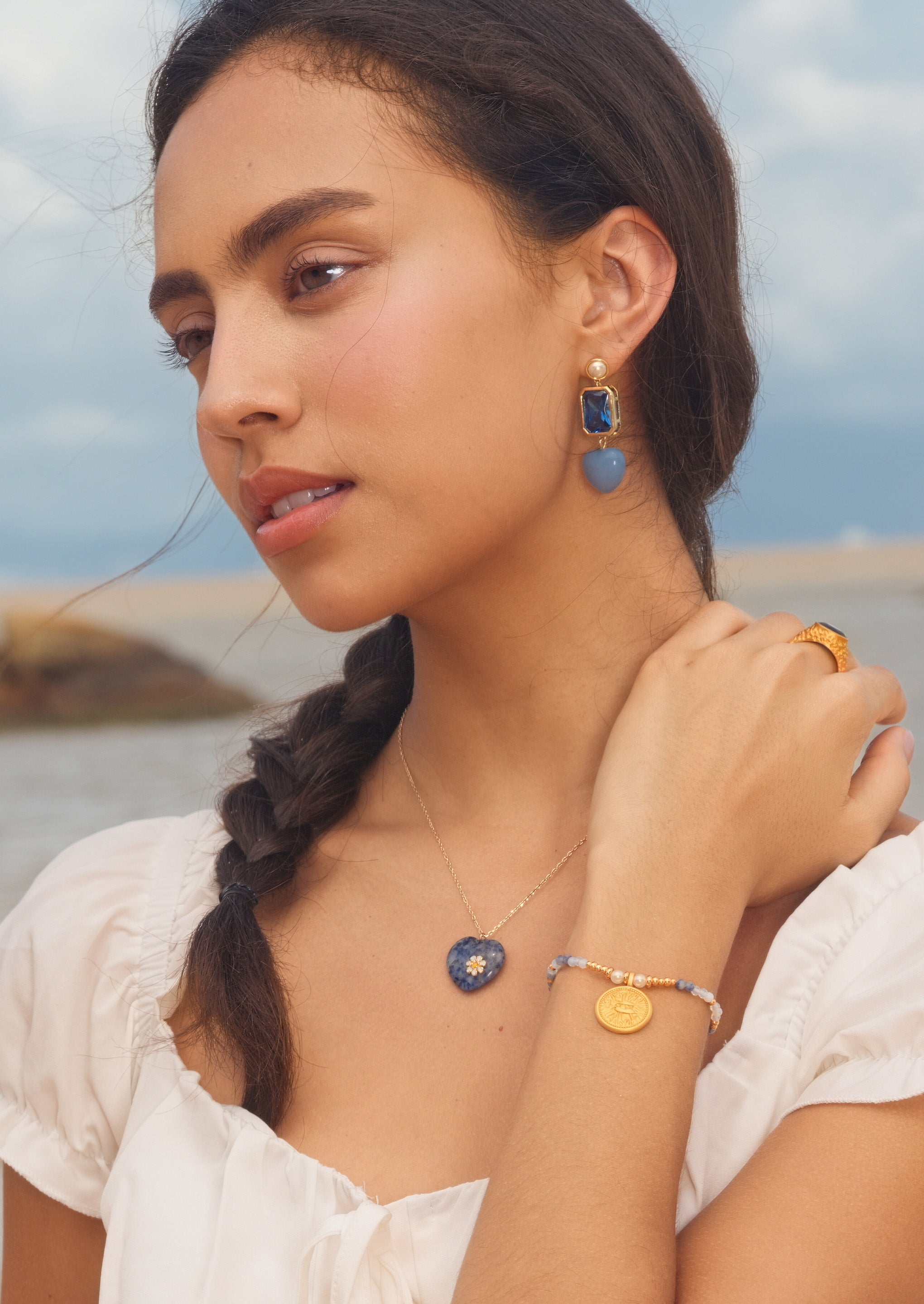 Coin Charm Beaded Bracelet