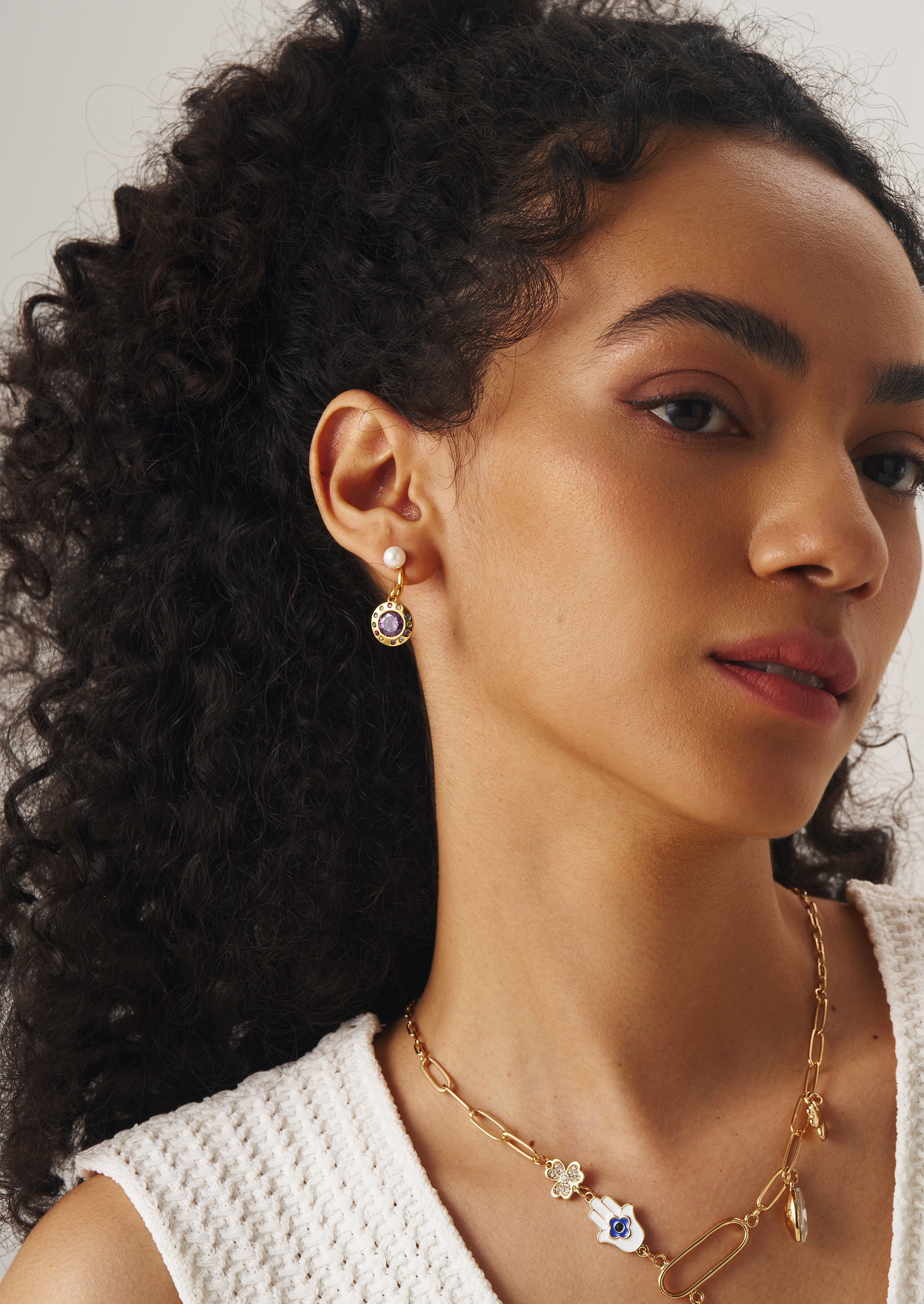 Pearl Gemstone Stud Earrings