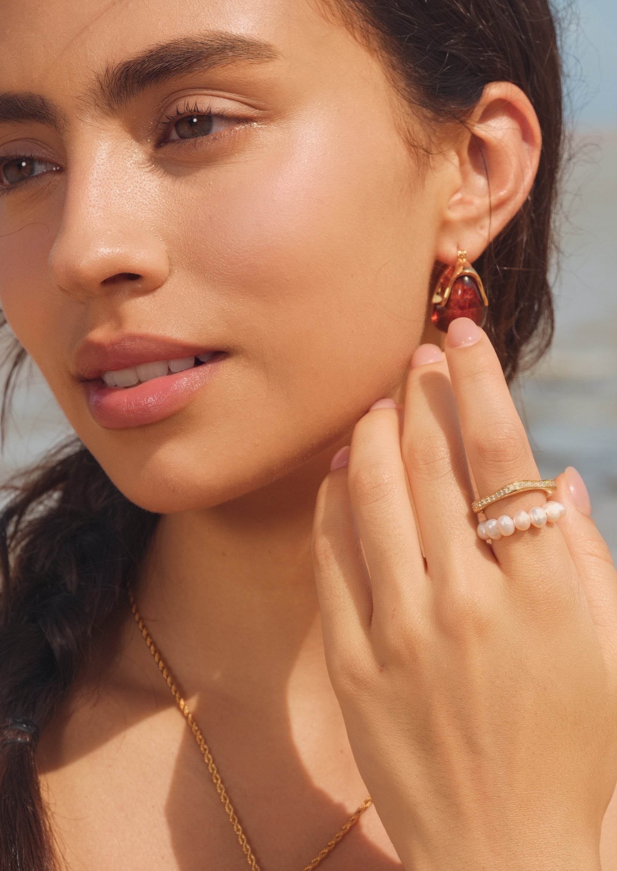 Pearl Double Stacking Ring