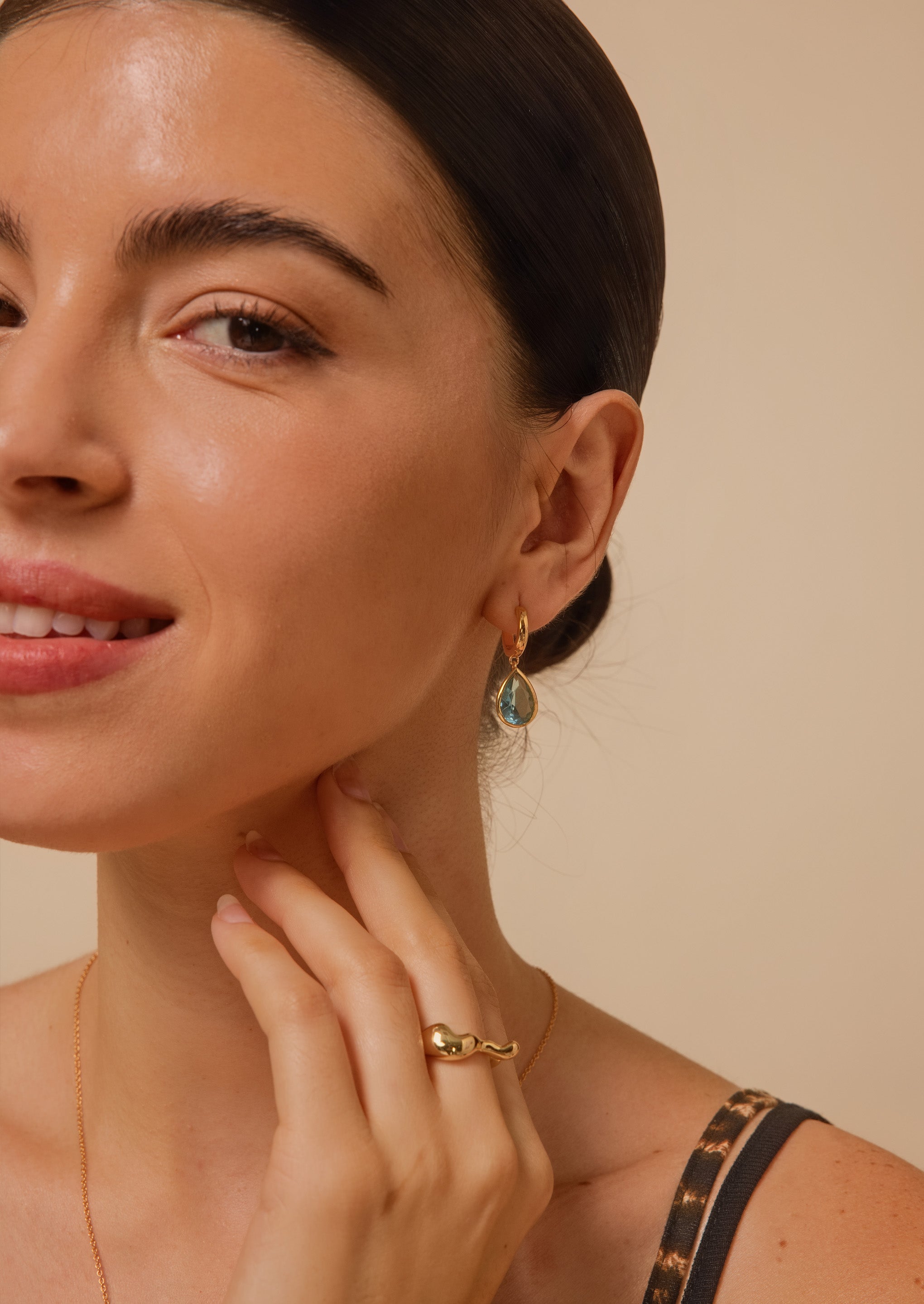 Ocean Drop Hoop Earrings