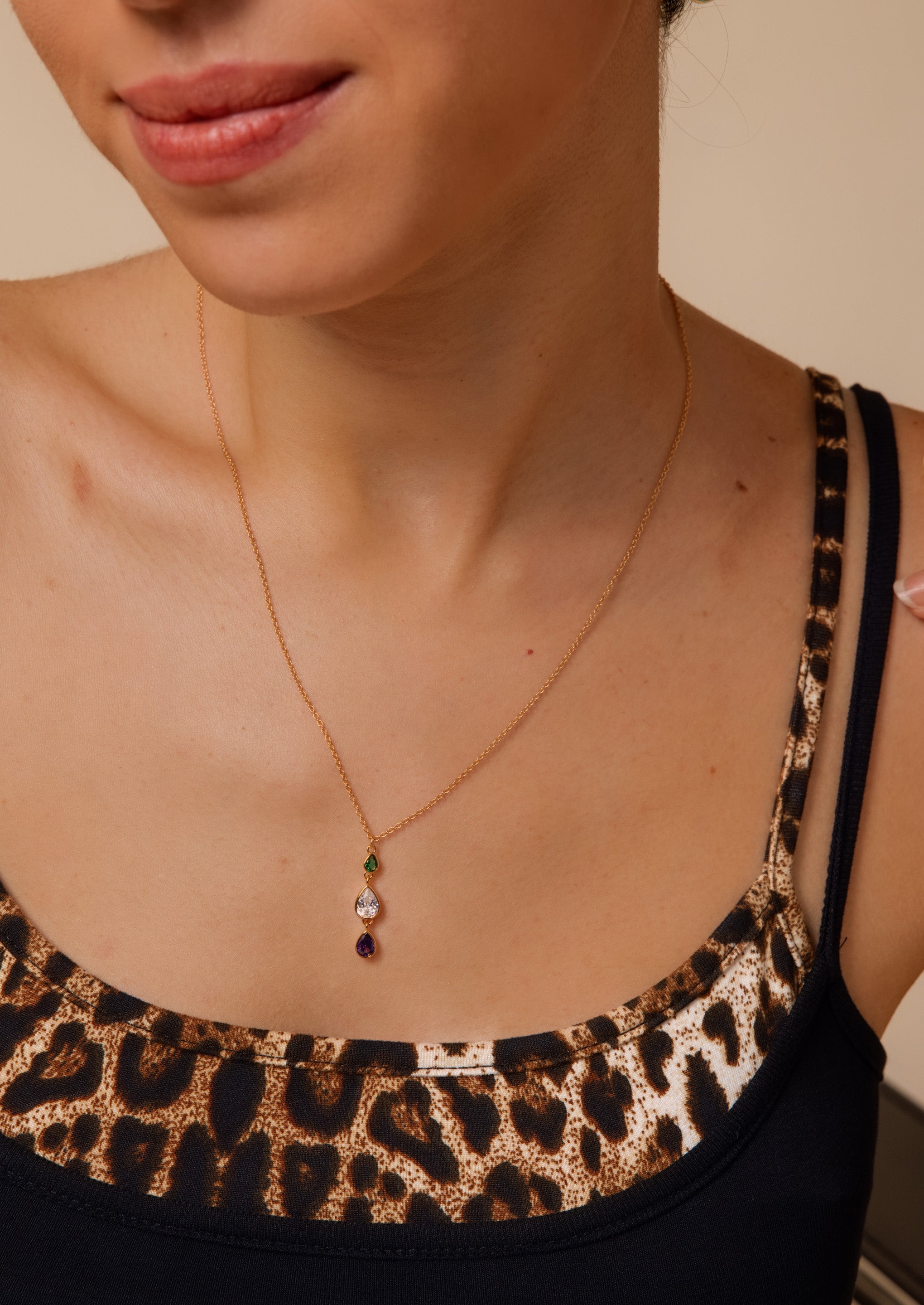 Triple Drop Pendant Necklace