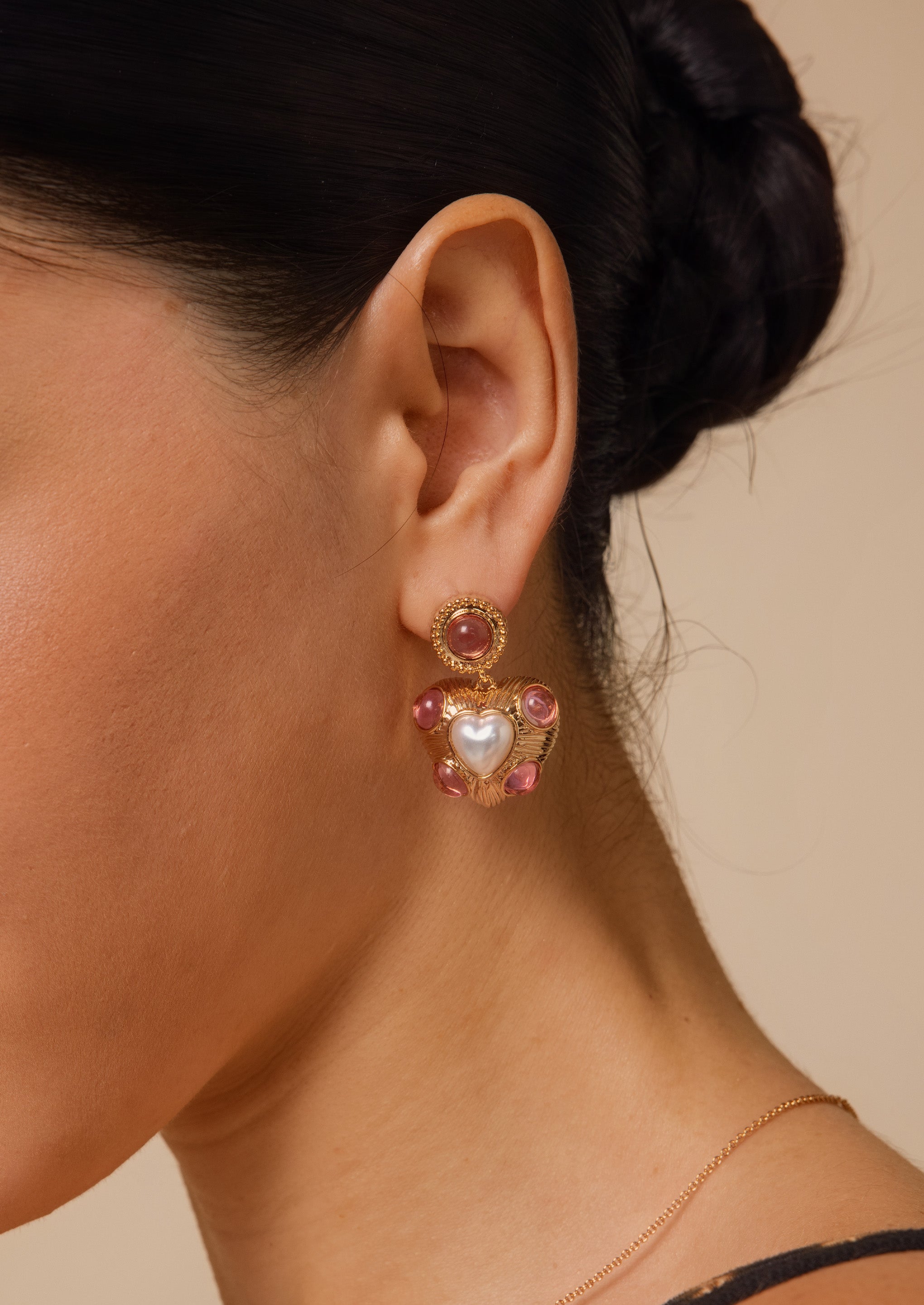 Heart Gemstone Earrings