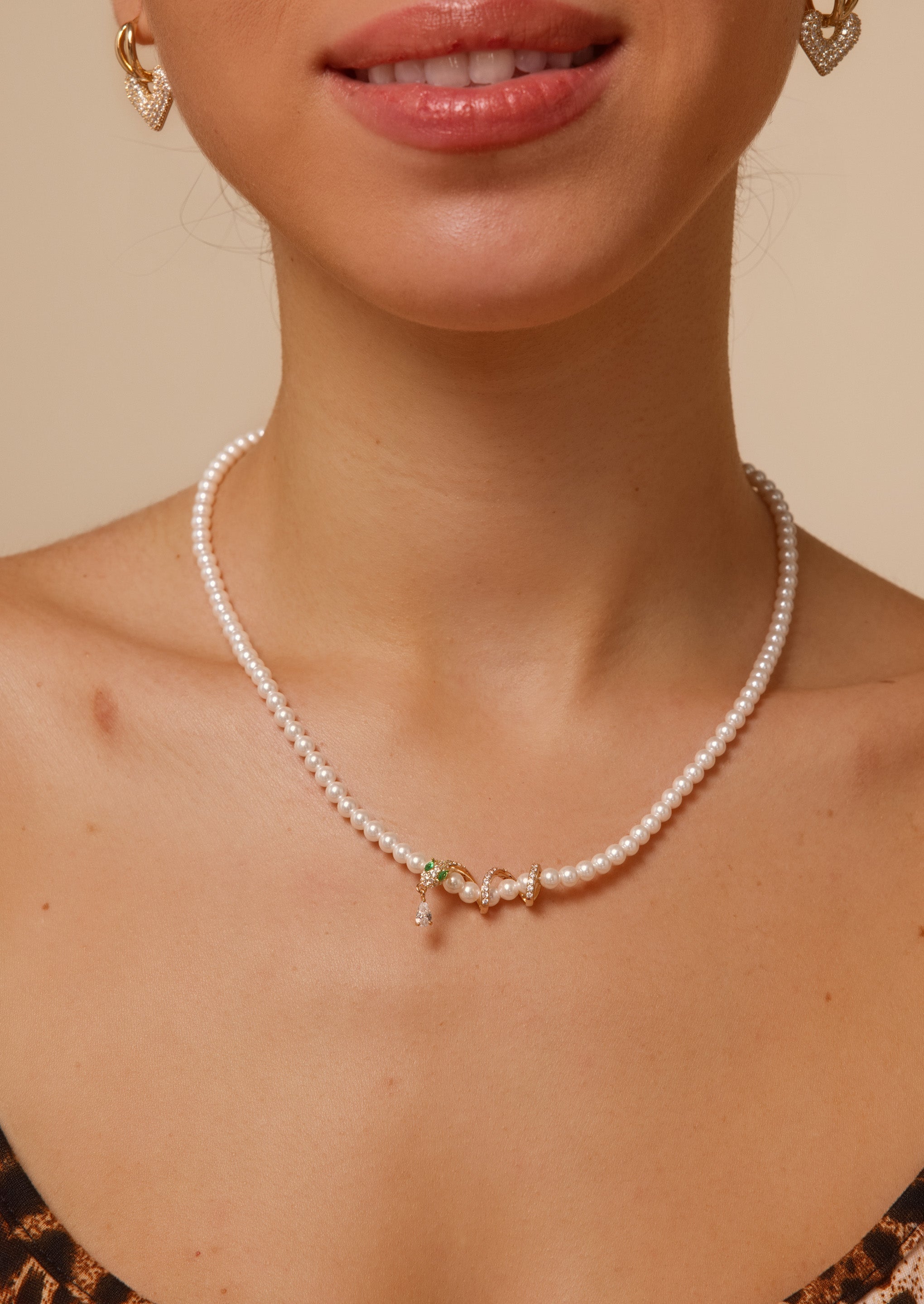 Serpent Pearl Necklace