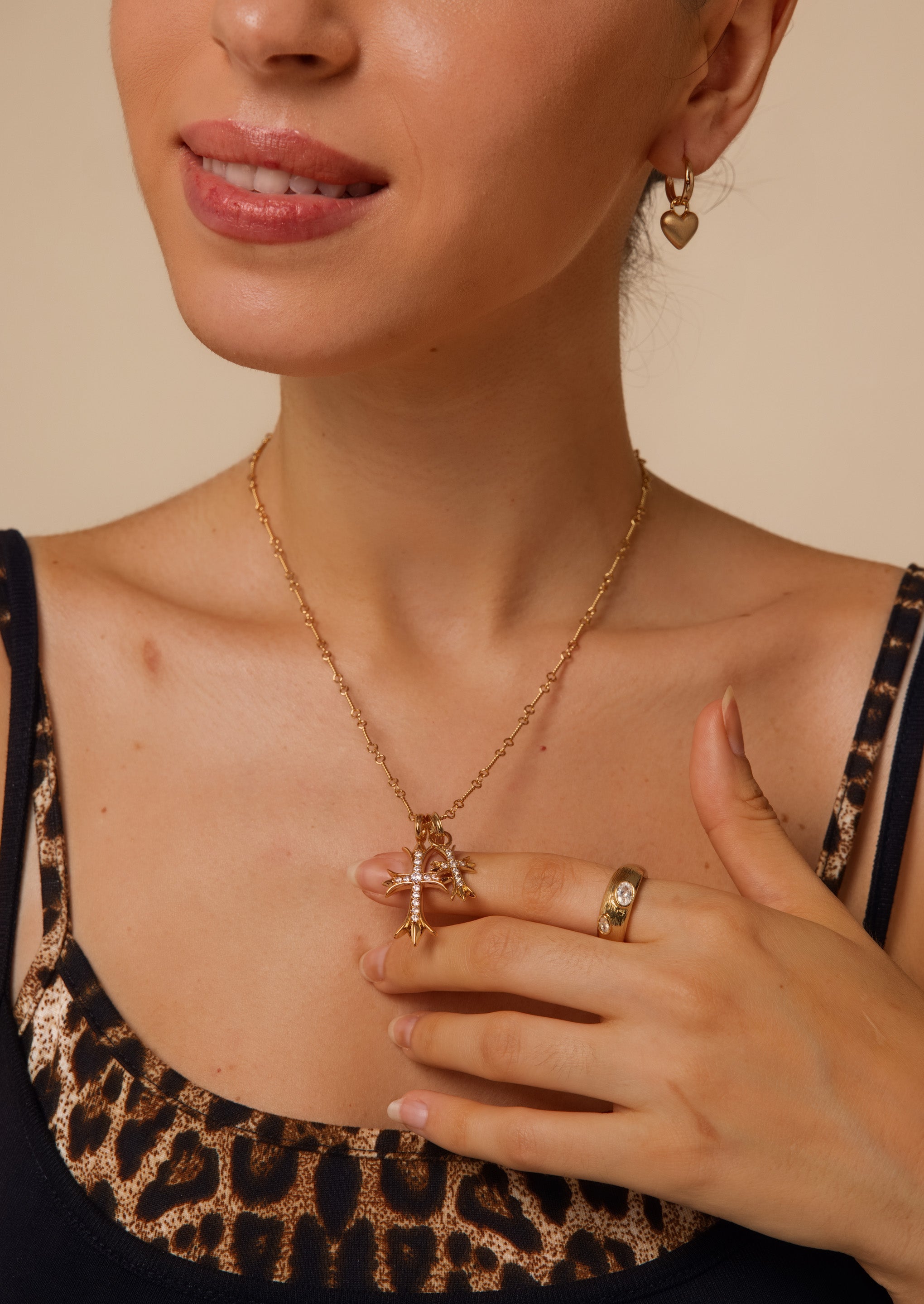 Double Cross Necklace