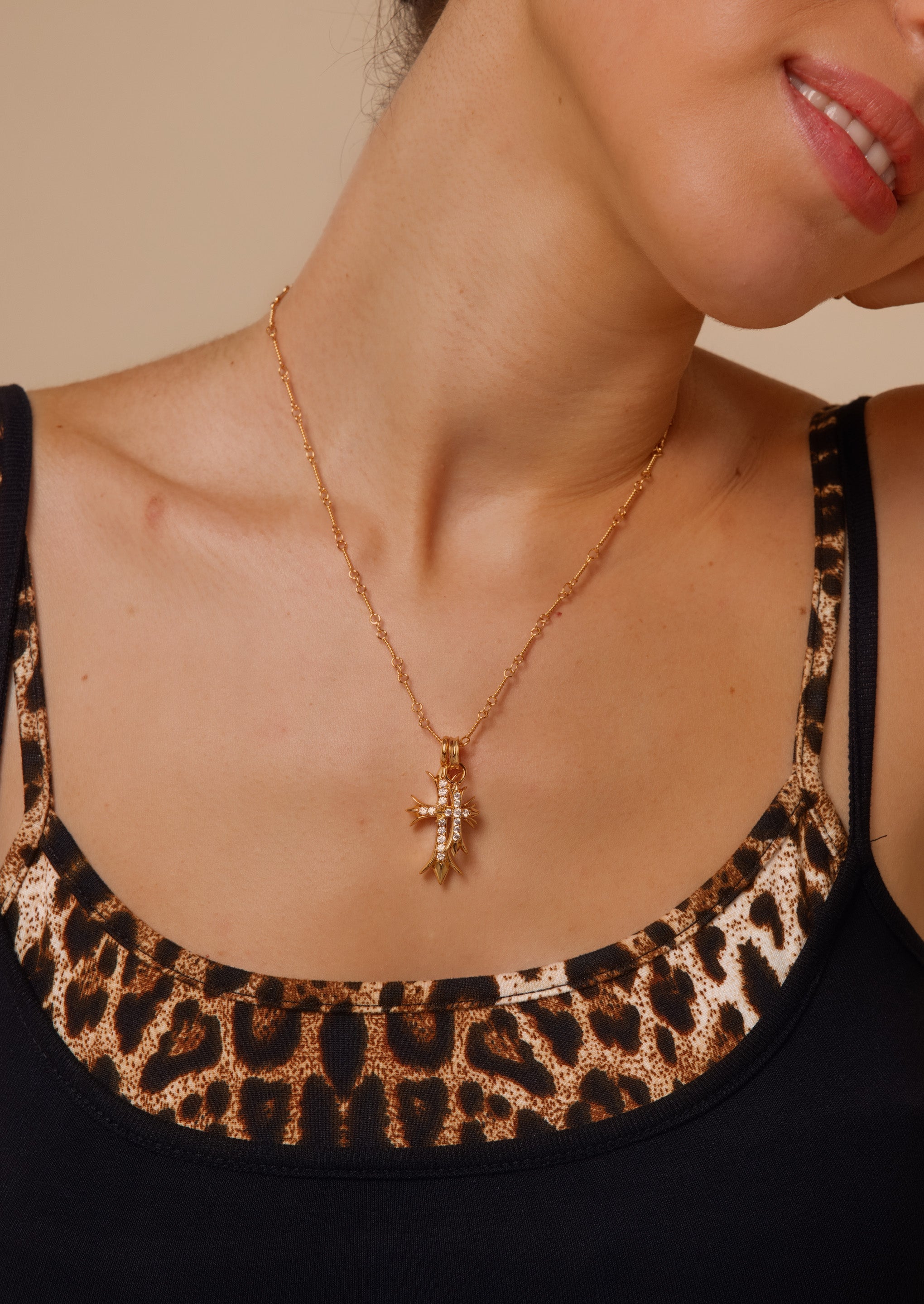 Double Cross Necklace